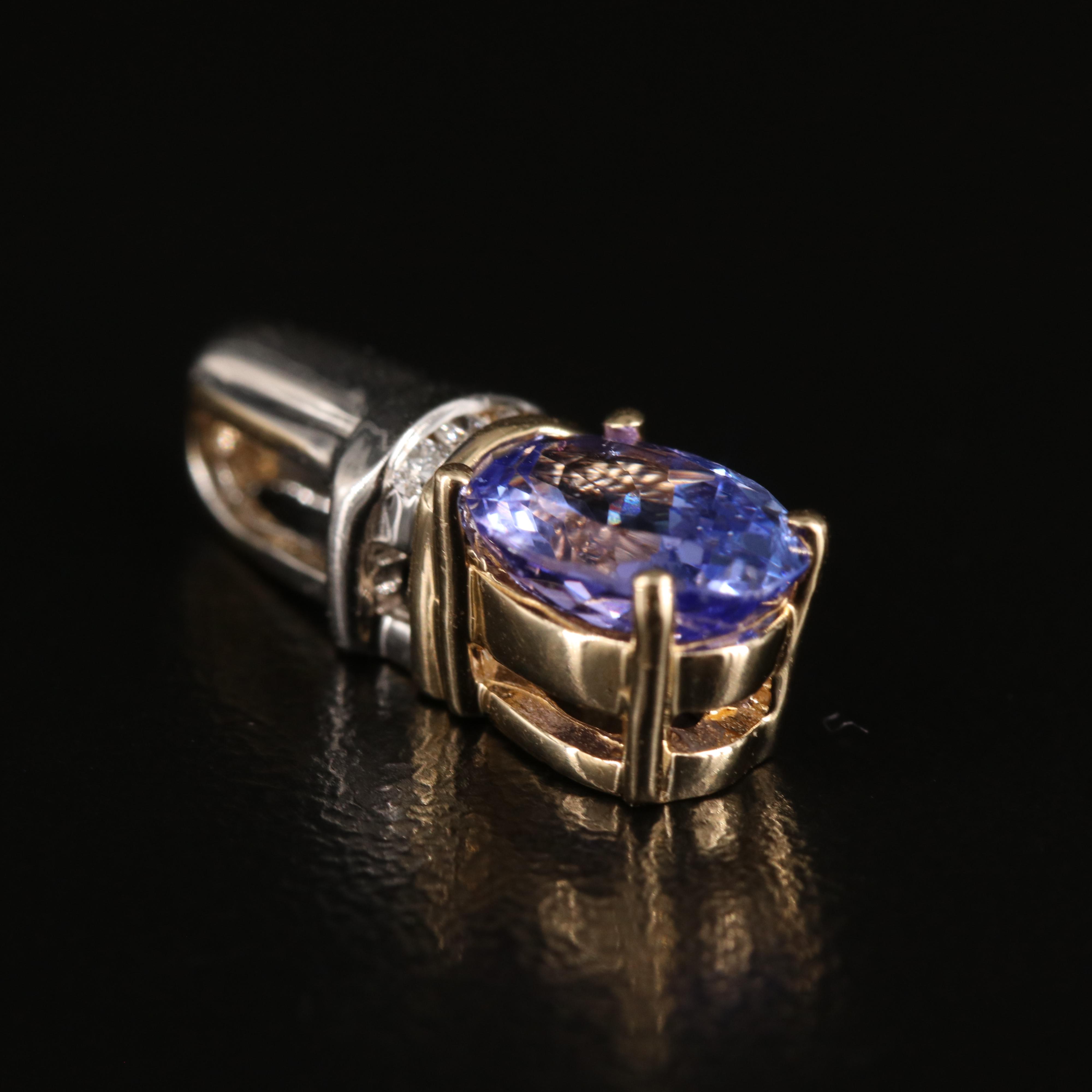 14K Tanzanite and Diamond Pendant