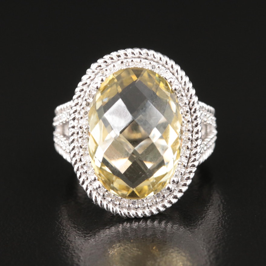 14K Citrine and Diamond Ring