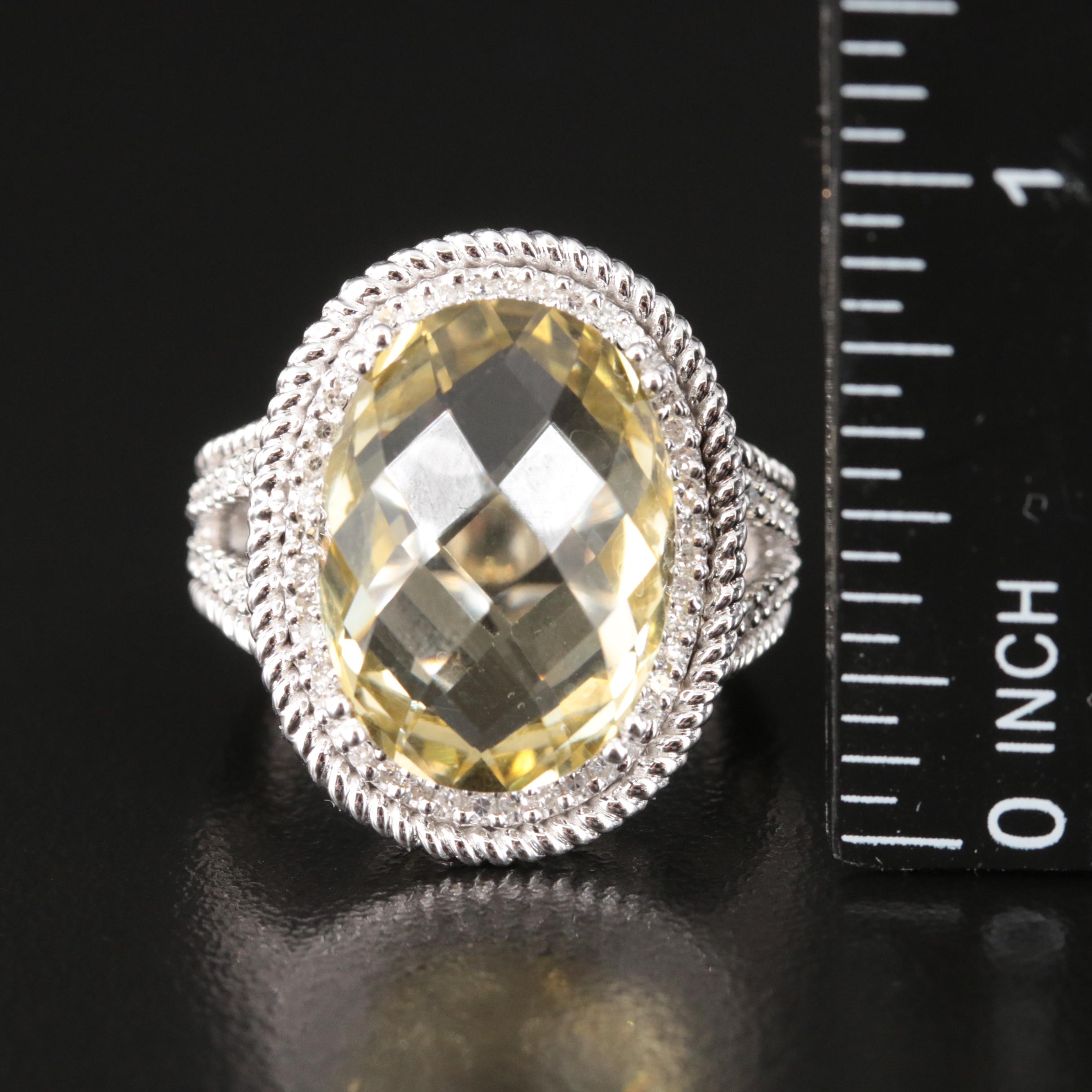 14K Citrine and Diamond Ring