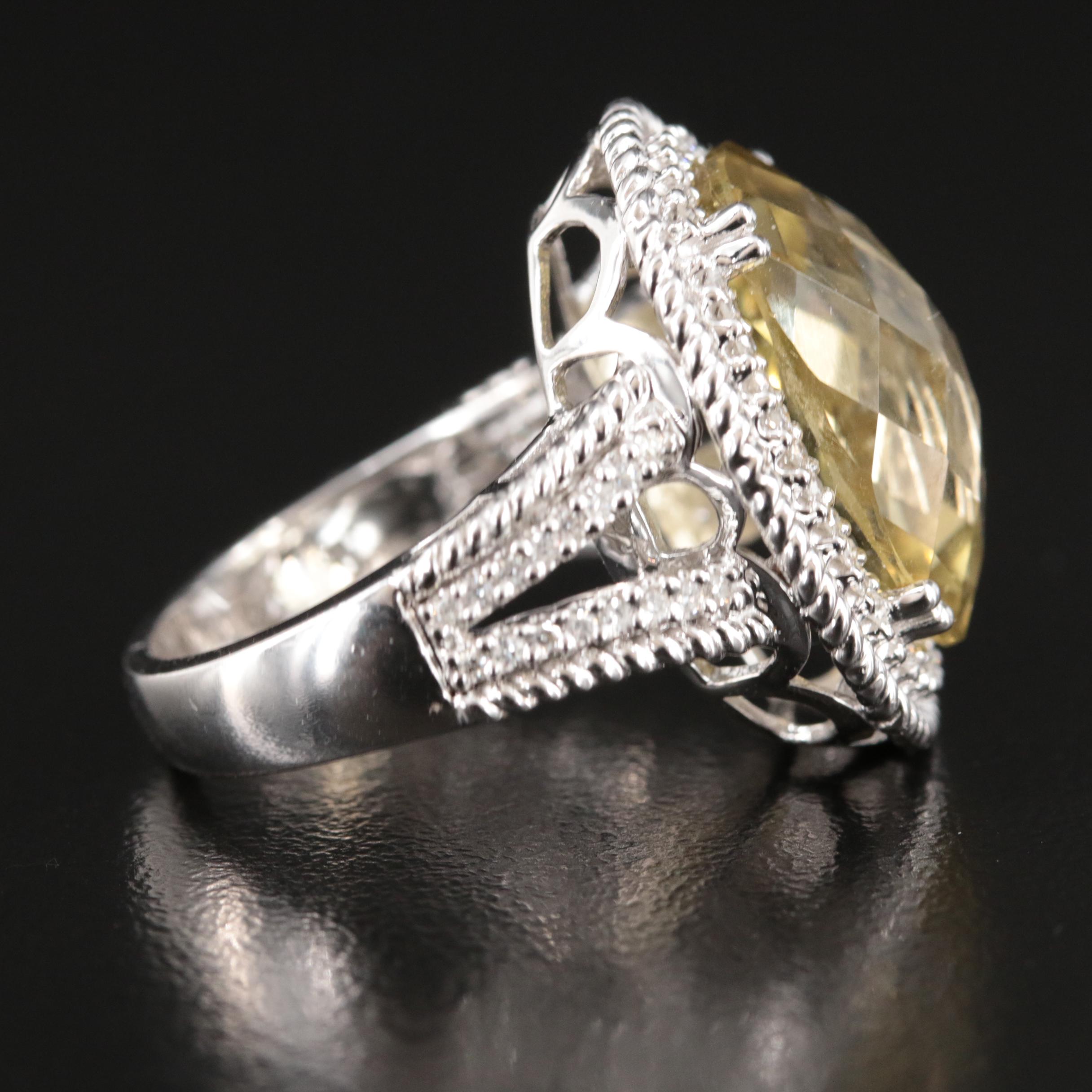 14K Citrine and Diamond Ring