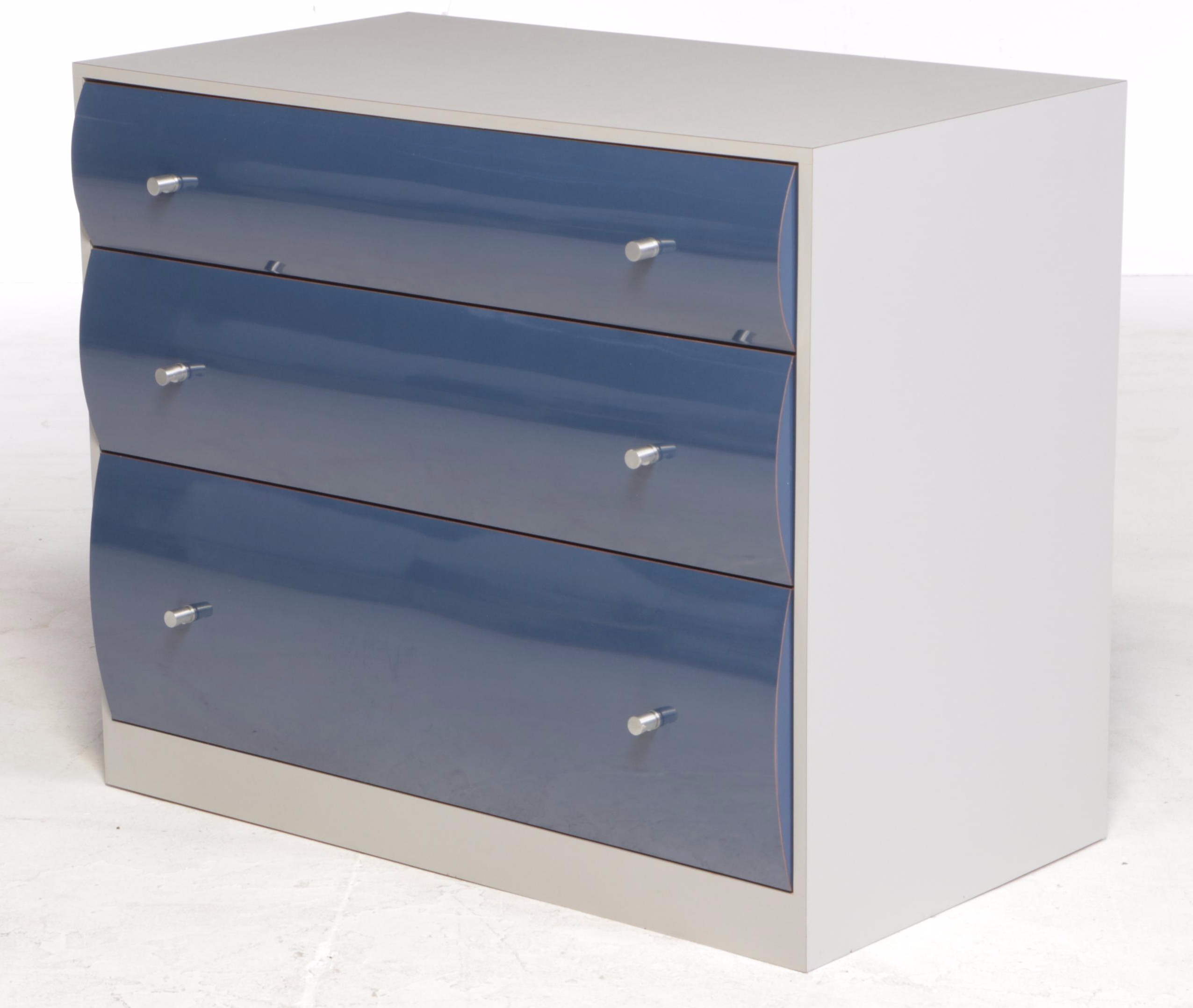 Post Modernist Laminate Three-Drawer Chest, Late 20th Century