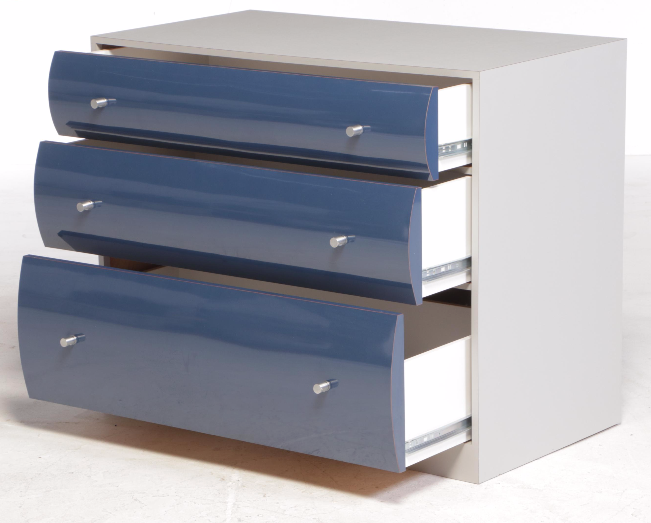 Post Modernist Laminate Three-Drawer Chest, Late 20th Century