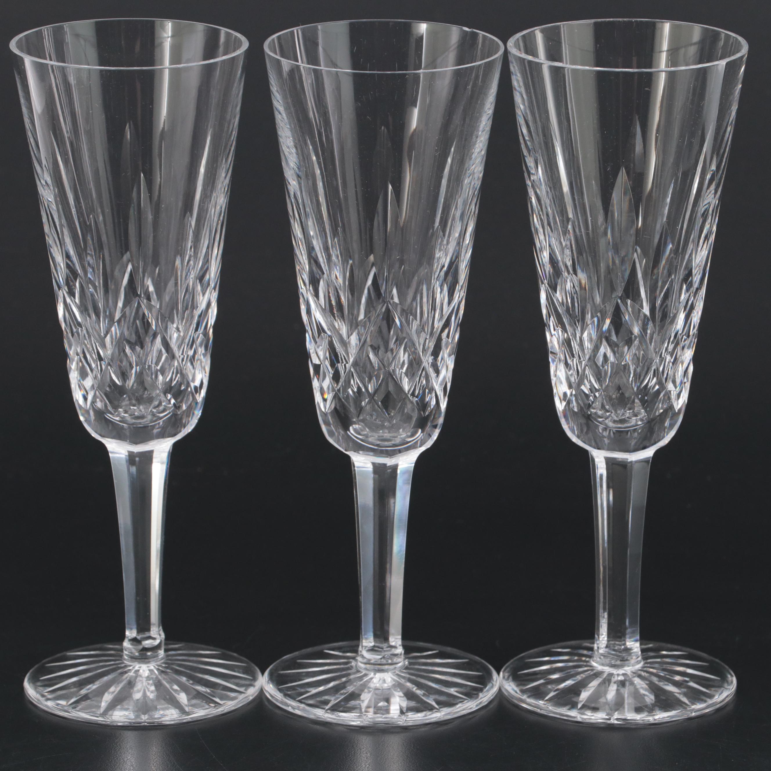 Waterford Crystal "Lismore" Claret Wine Glasses and Champagne Flutes