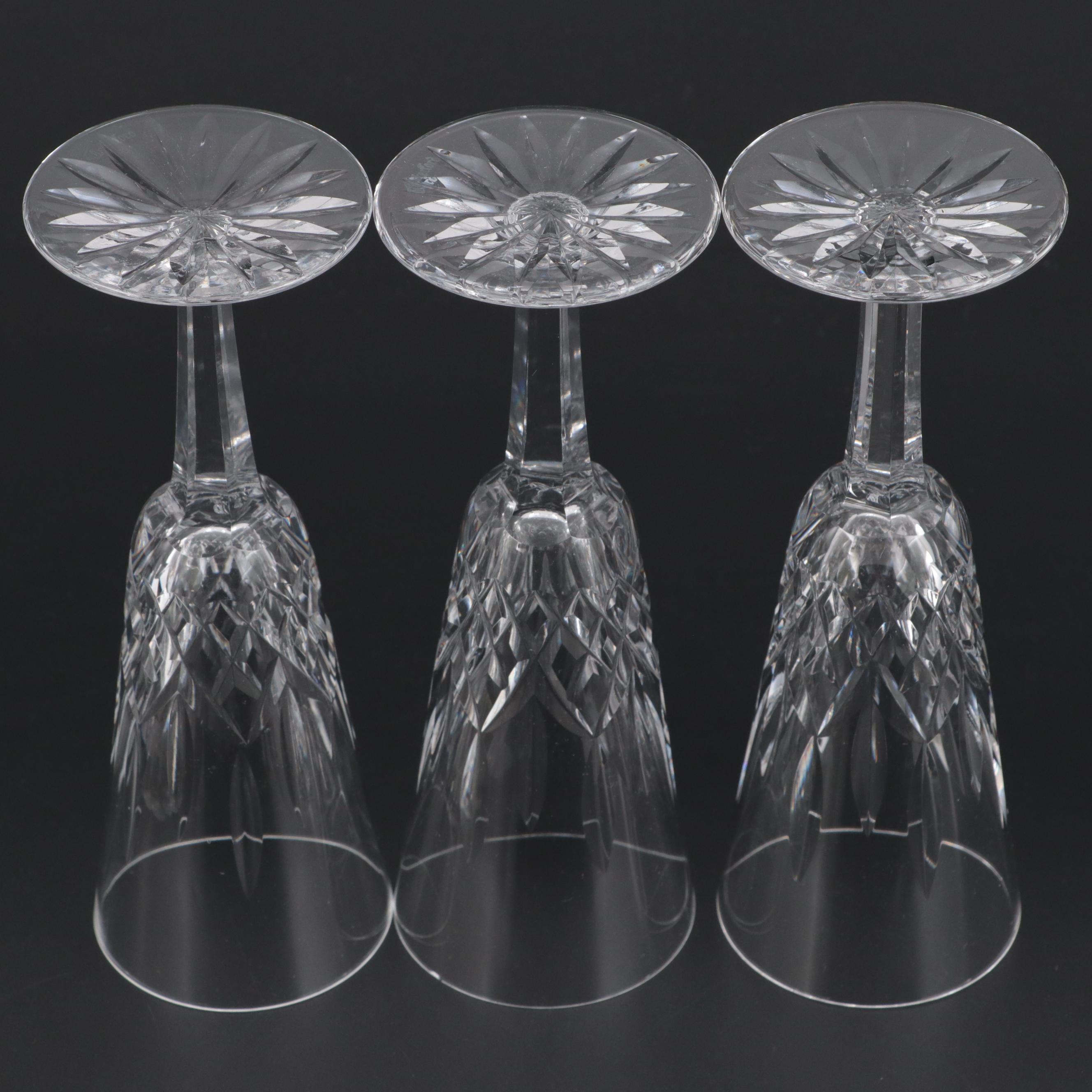 Waterford Crystal "Lismore" Claret Wine Glasses and Champagne Flutes