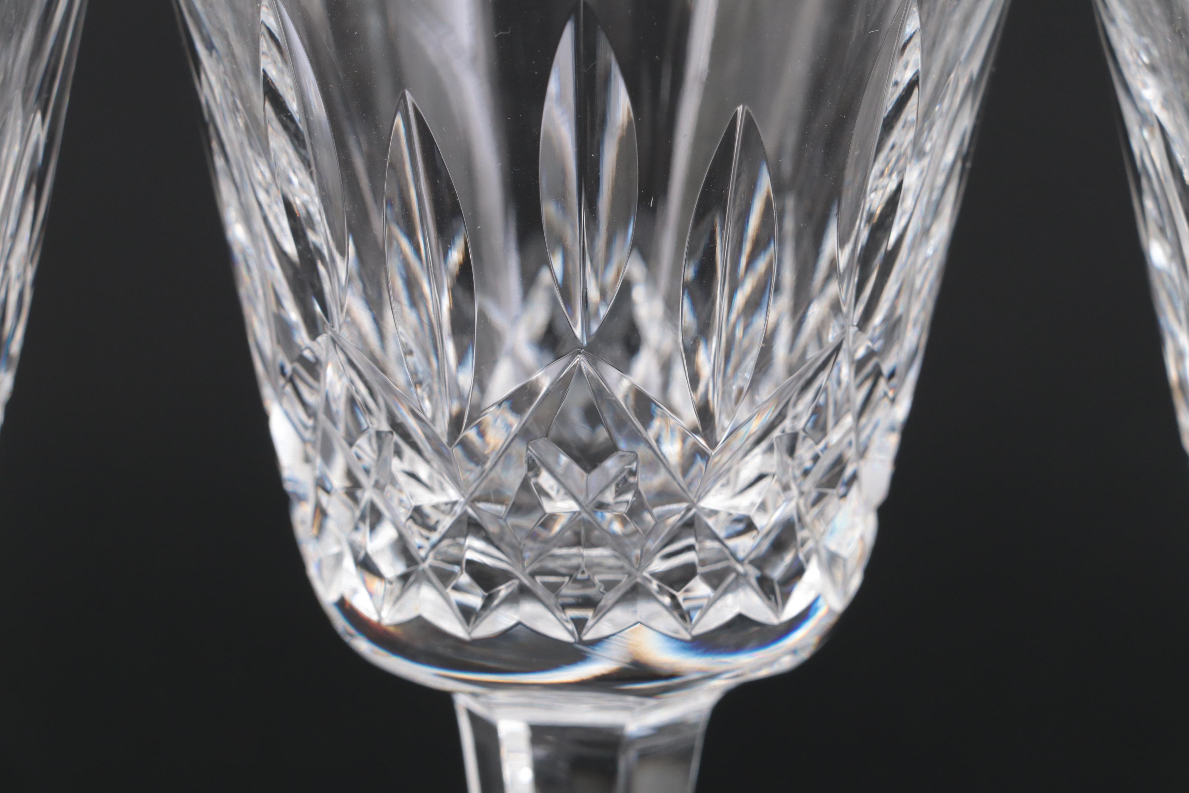 Waterford Crystal "Lismore" Claret Wine Glasses and Champagne Flutes