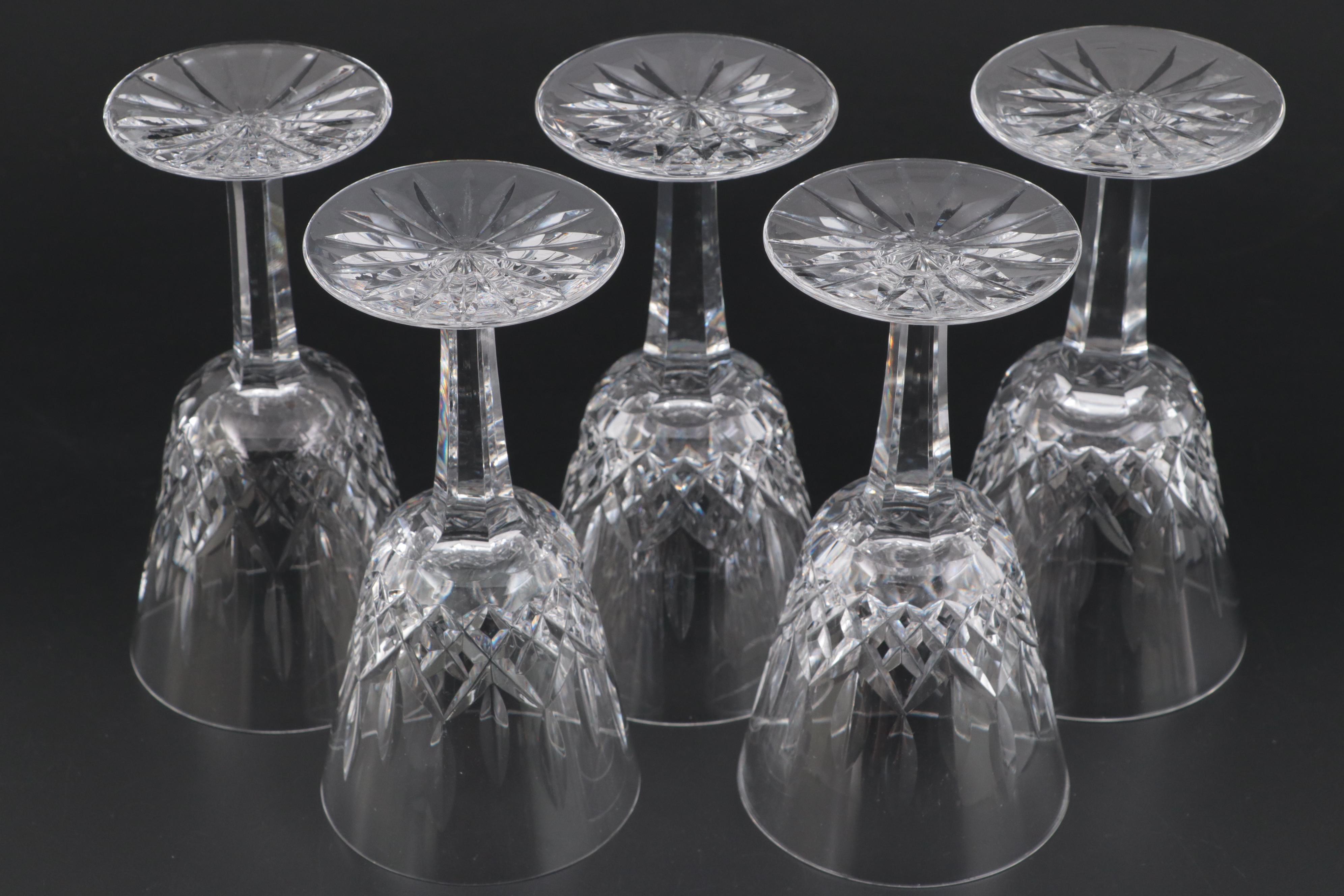 Waterford Crystal "Lismore" Claret Wine Glasses and Champagne Flutes