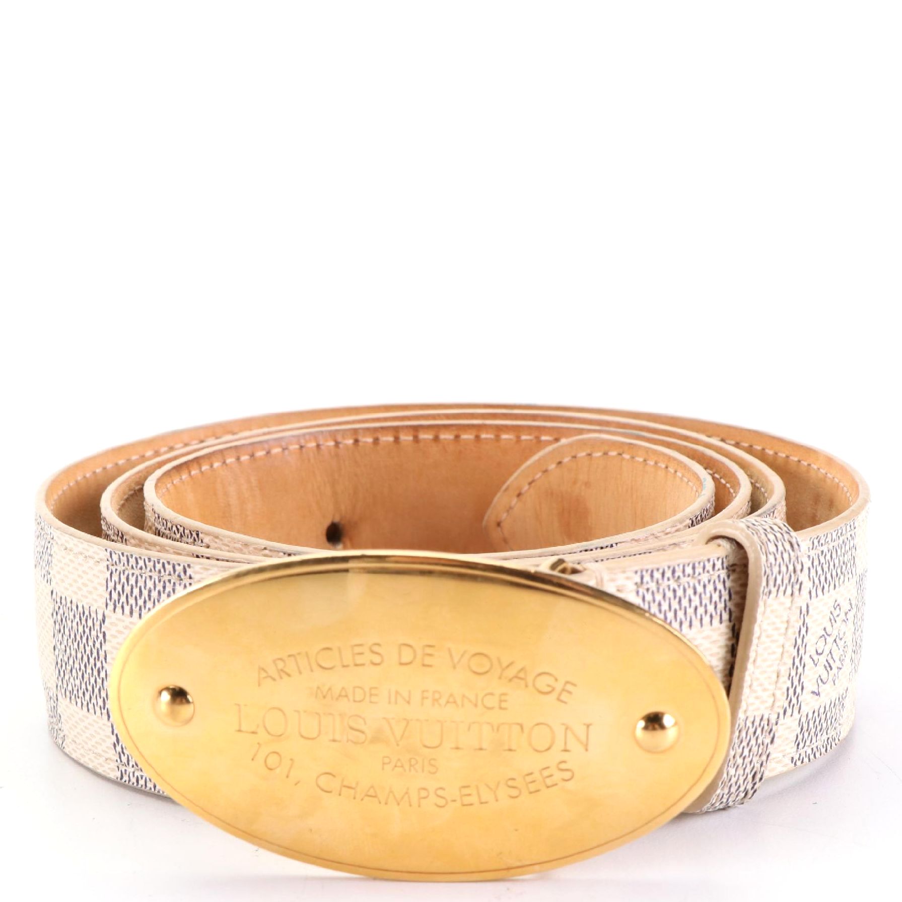 Louis Vuitton Ceinture Voyage Belt in Damier Azur Canvas