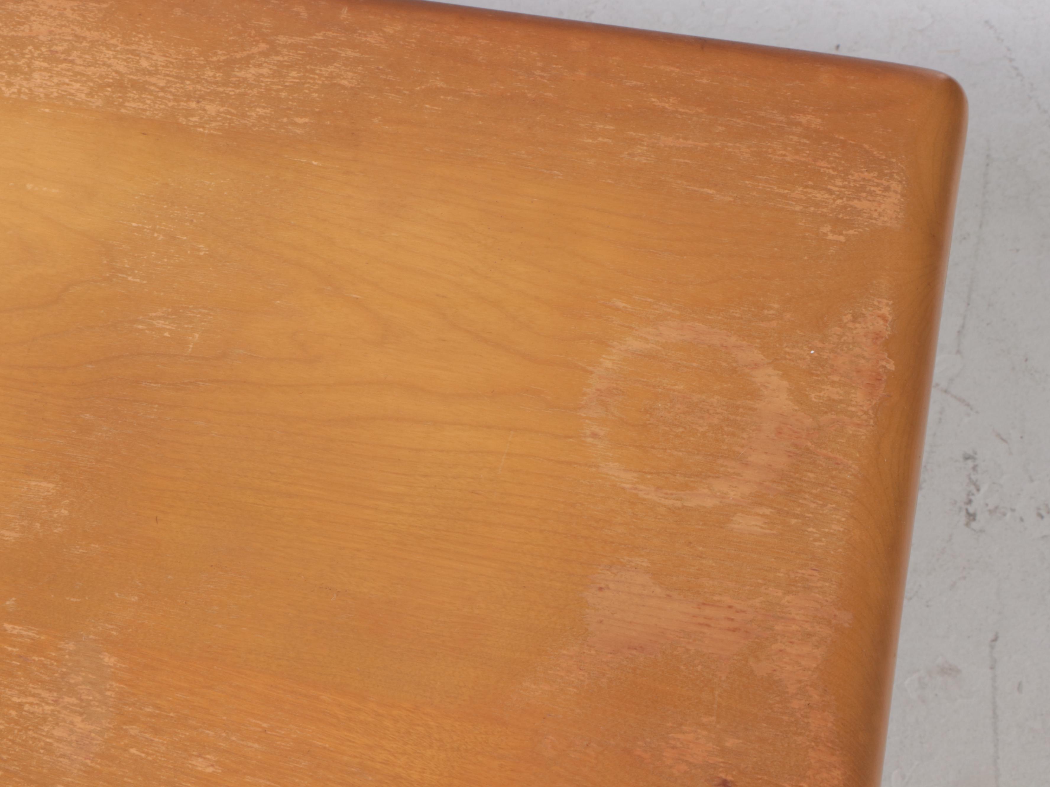 Heywood-Wakefield Mid Century Modern Double-Pedestal Desk in Wheat Finish