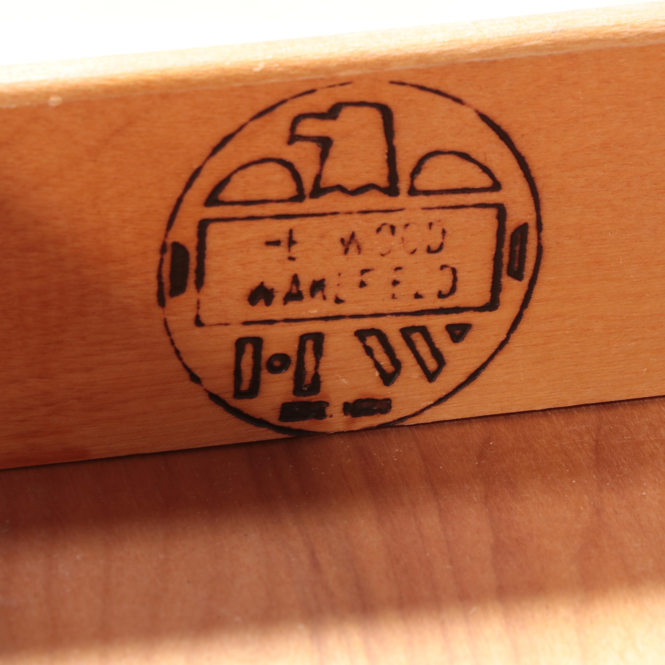 Heywood-Wakefield Mid Century Modern Double-Pedestal Desk in Wheat Finish