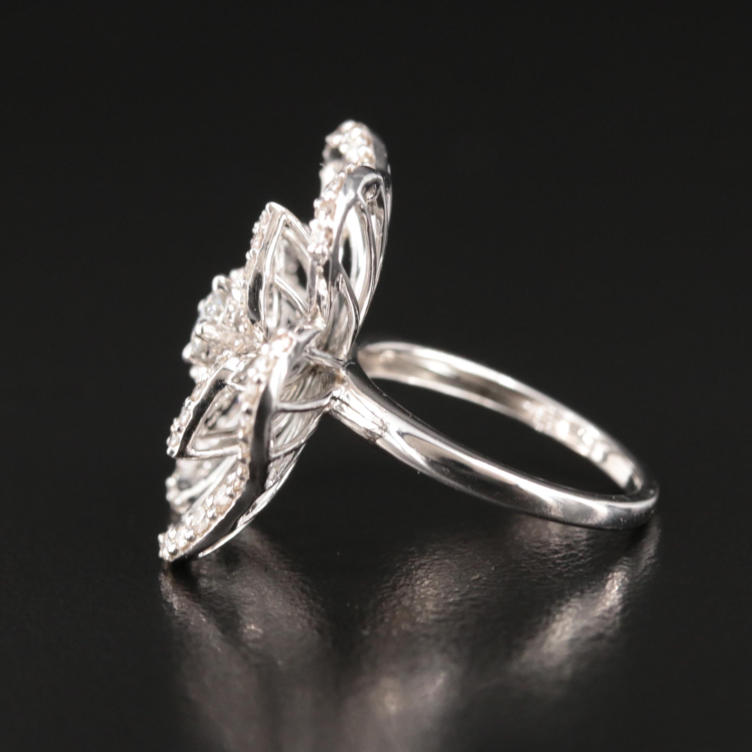 14K 1.22 CTW Diamond Flower Ring