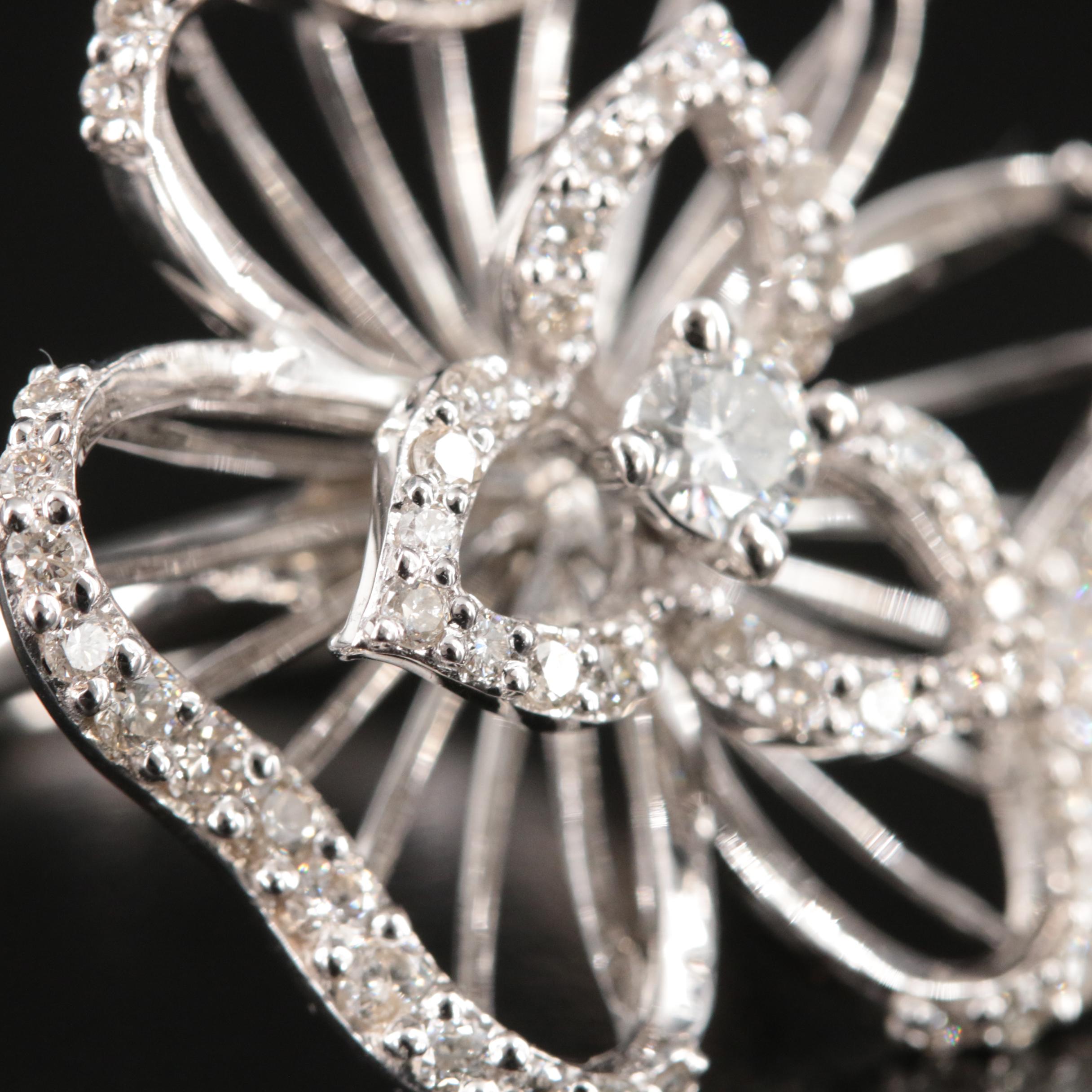 14K 1.22 CTW Diamond Flower Ring