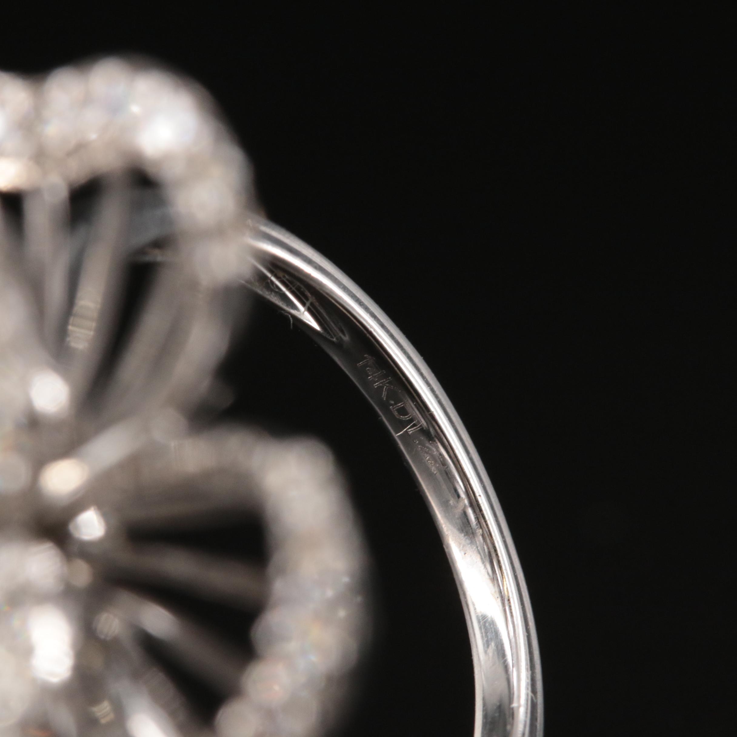 14K 1.22 CTW Diamond Flower Ring