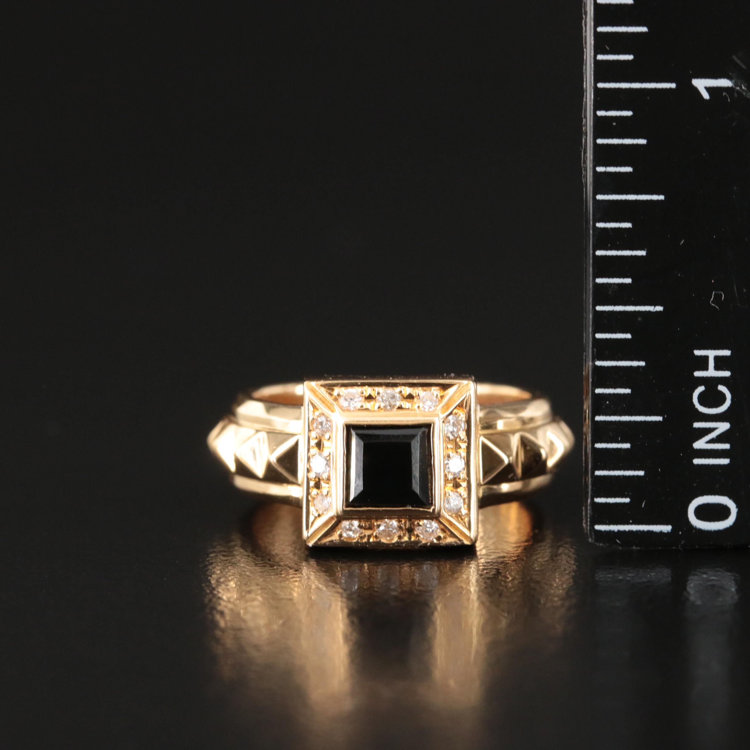 18K Black Onyx and Diamond Ring