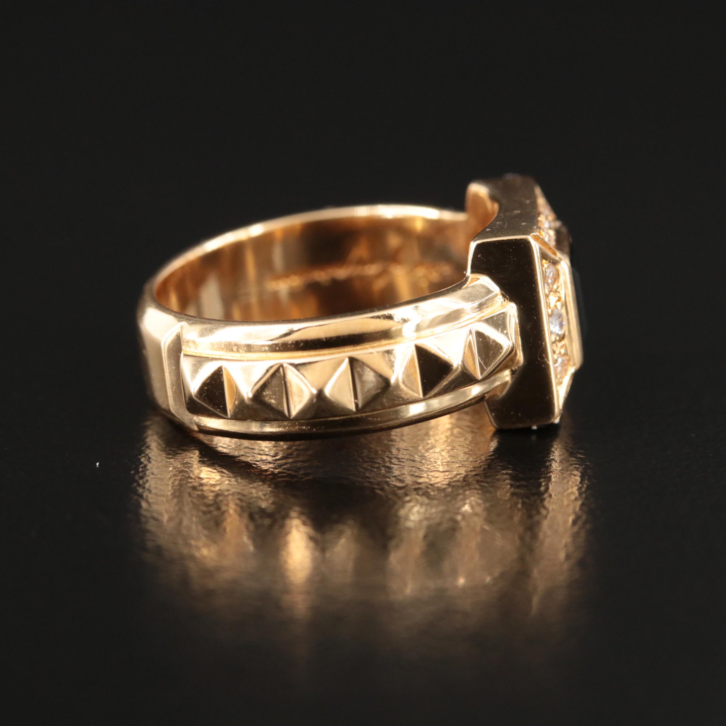 18K Black Onyx and Diamond Ring