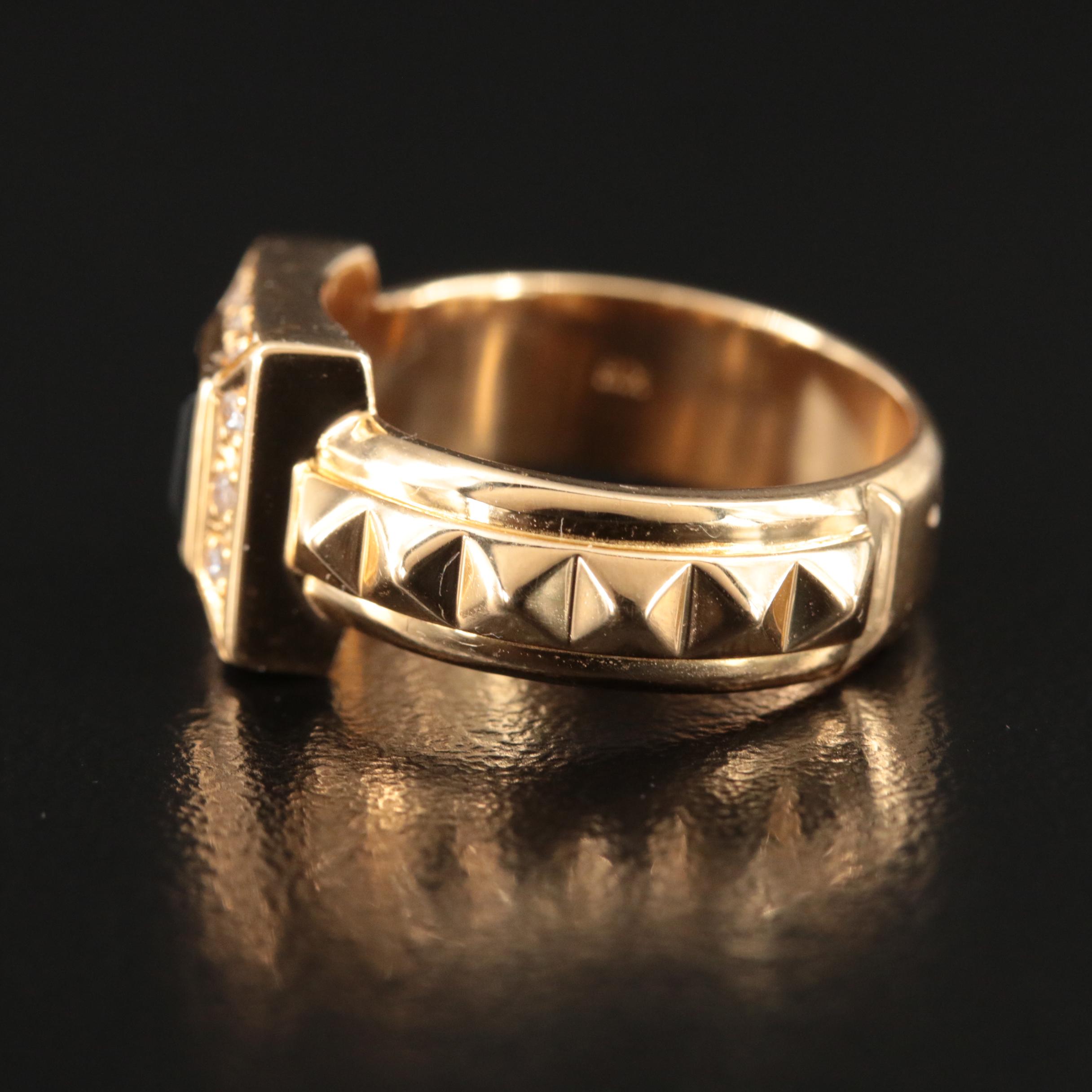 18K Black Onyx and Diamond Ring