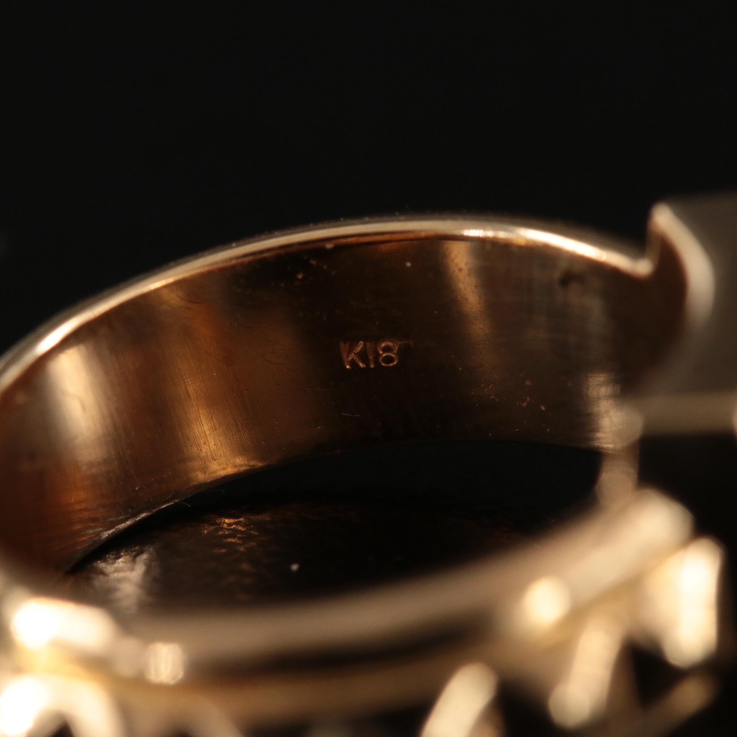 18K Black Onyx and Diamond Ring