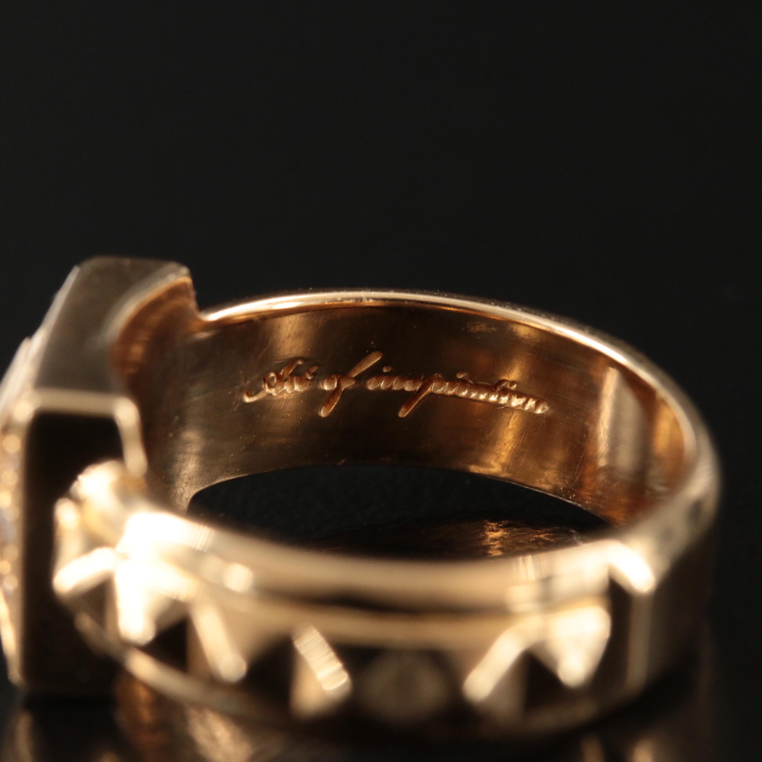 18K Black Onyx and Diamond Ring