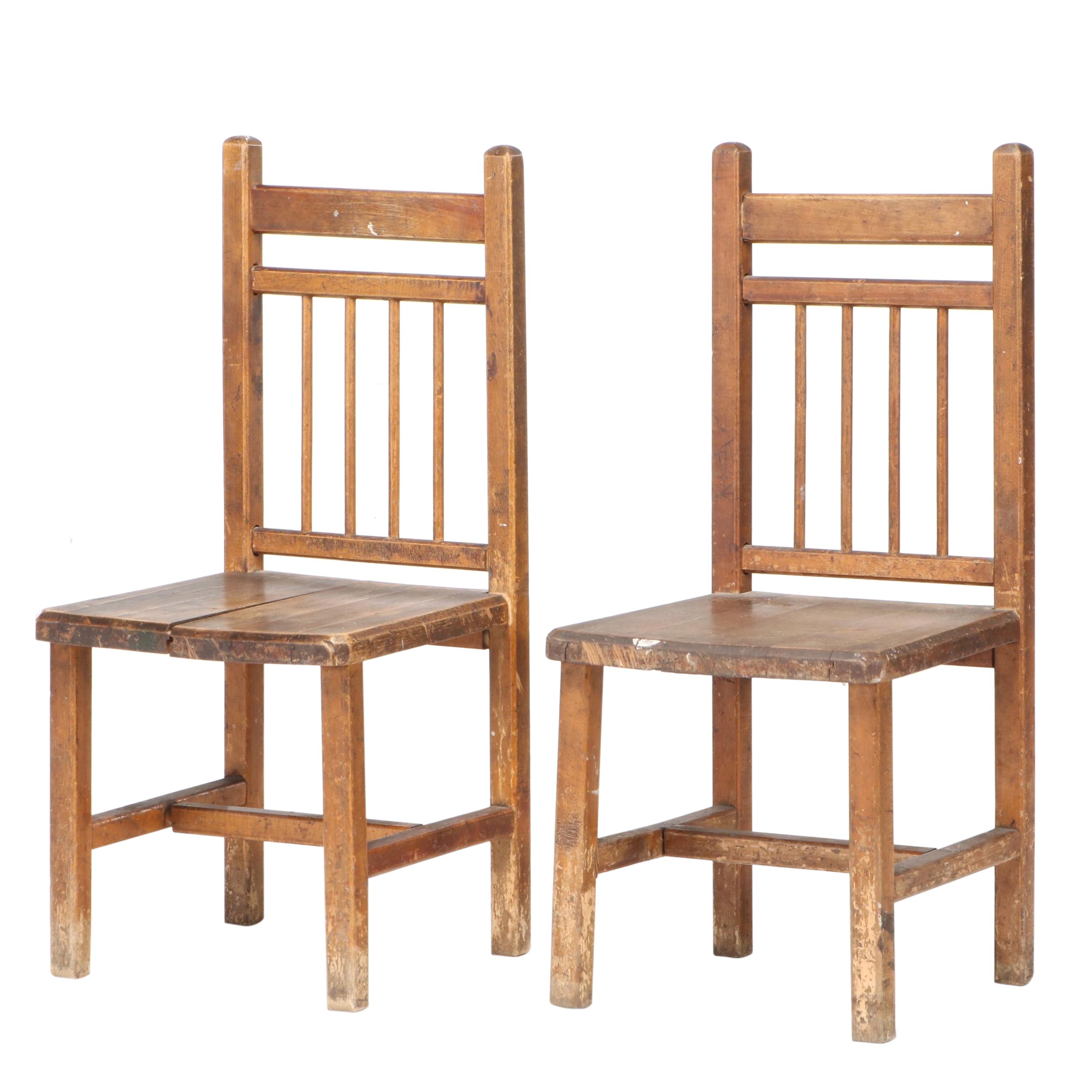 Wooden Spindle Back Doll's Chairs