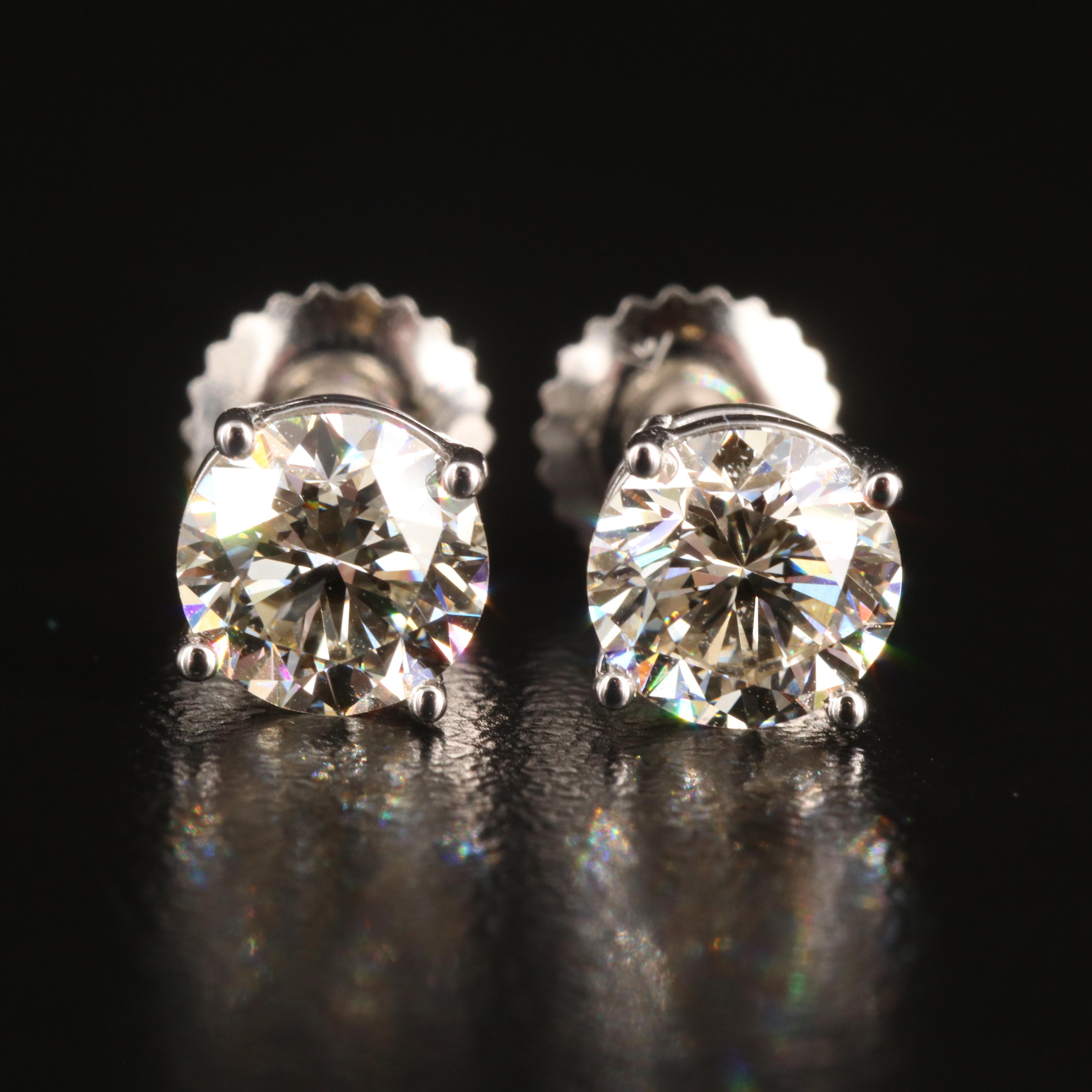 Platinum 1.52 CTW Lab Grown Diamond Stud Earrings