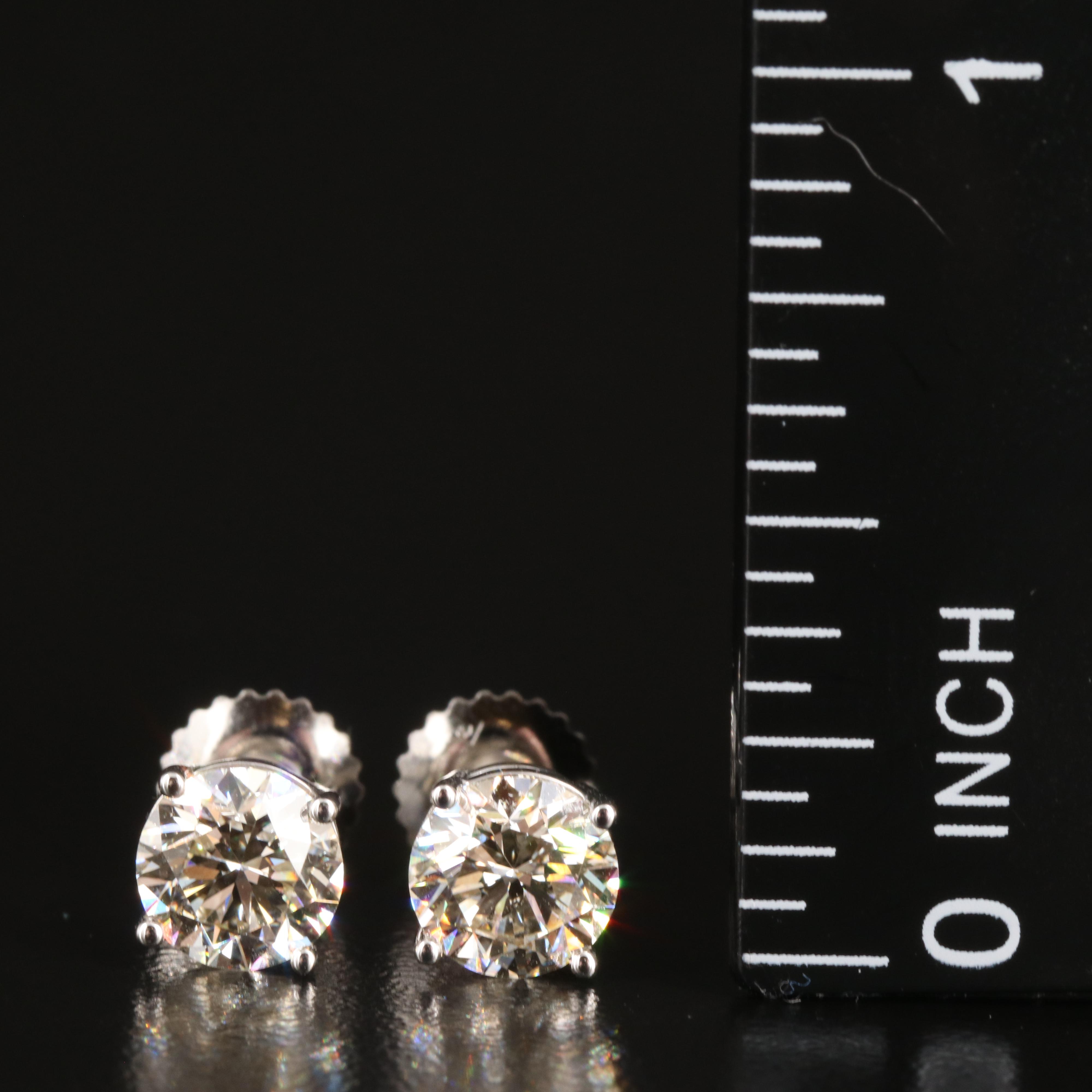 Platinum 1.52 CTW Lab Grown Diamond Stud Earrings