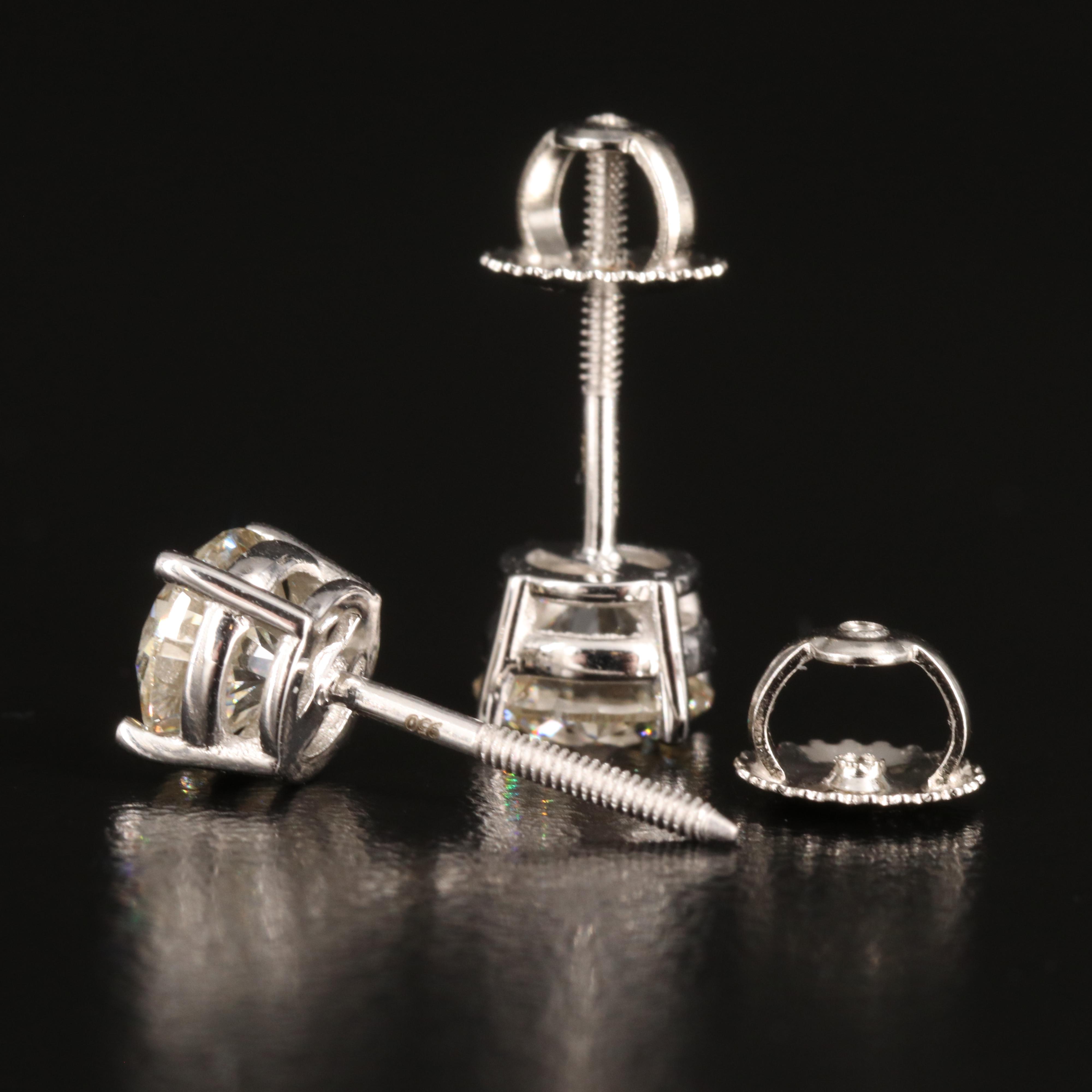 Platinum 1.52 CTW Lab Grown Diamond Stud Earrings