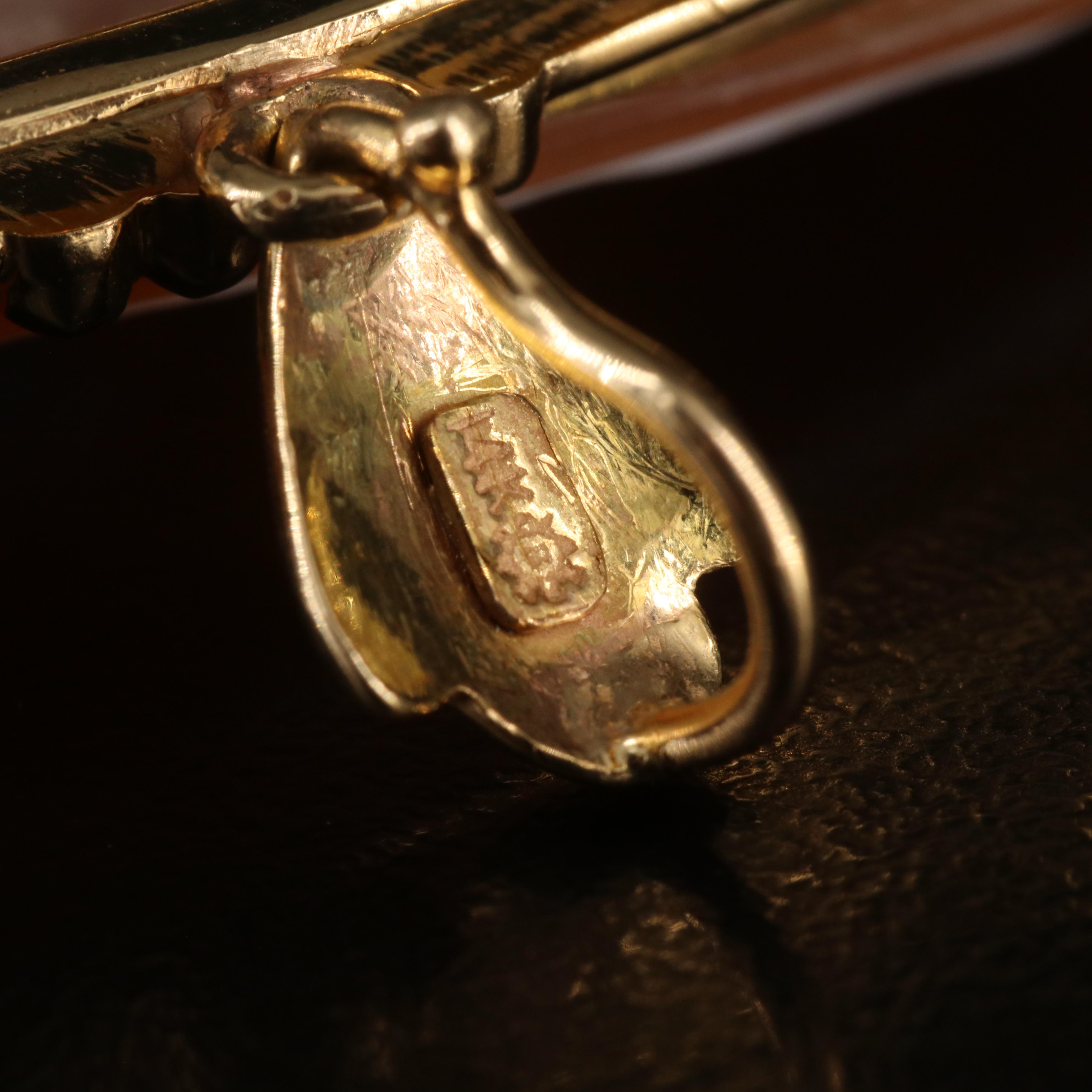 "The Judgement of Paris" 14K Shell Cameo Converter Brooch