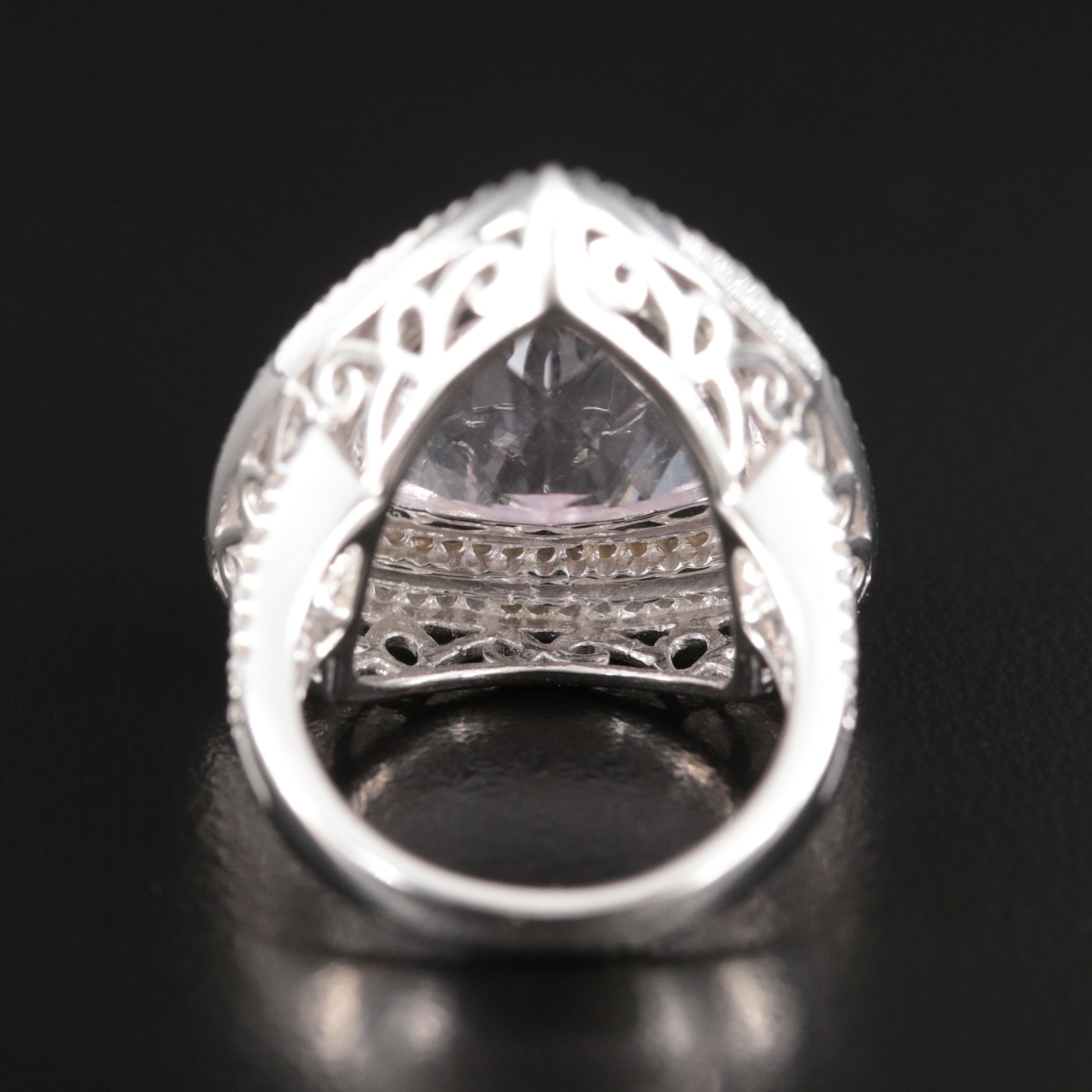 14K 11.00 CT Quartz and Diamond Ring