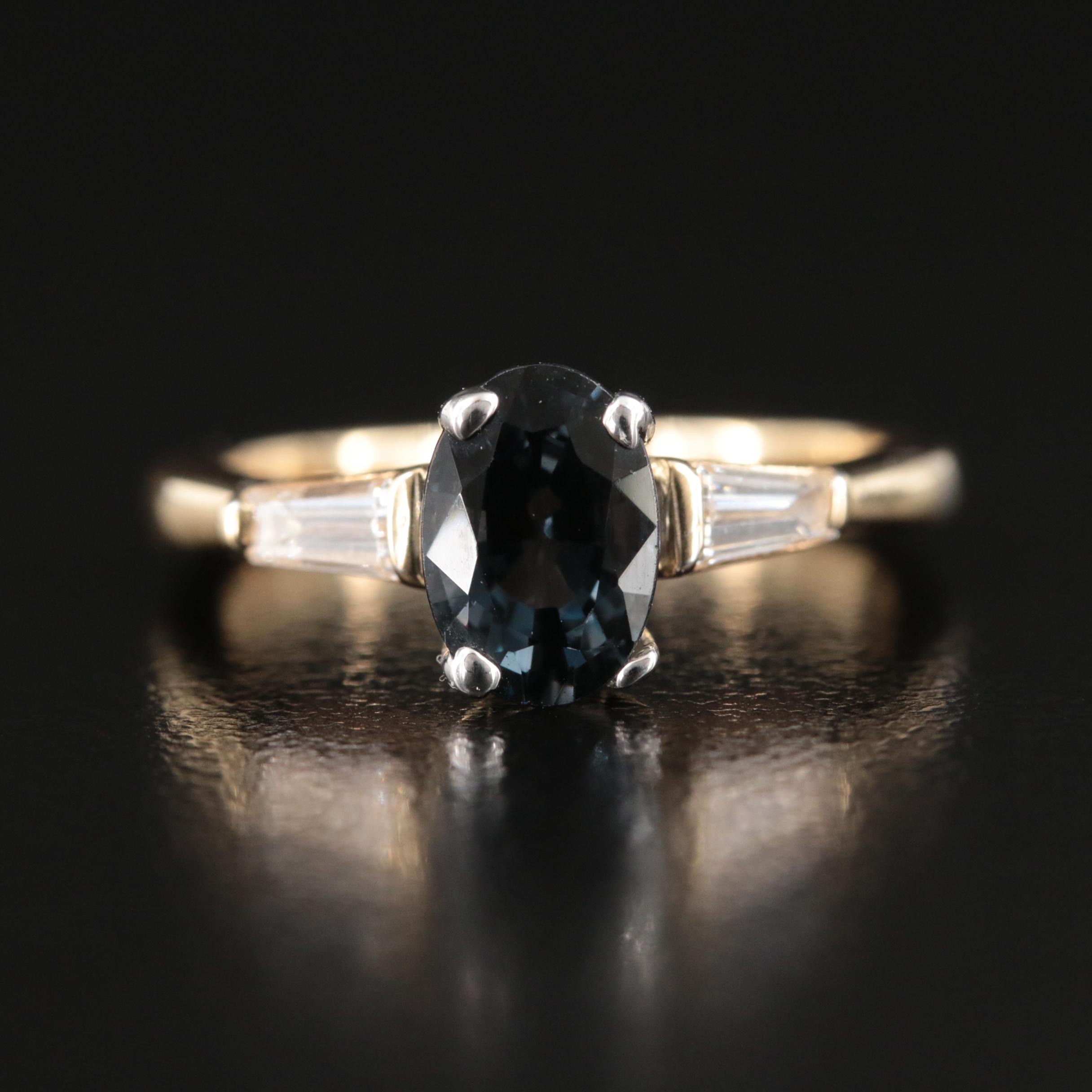14K Spinel and Diamond Ring