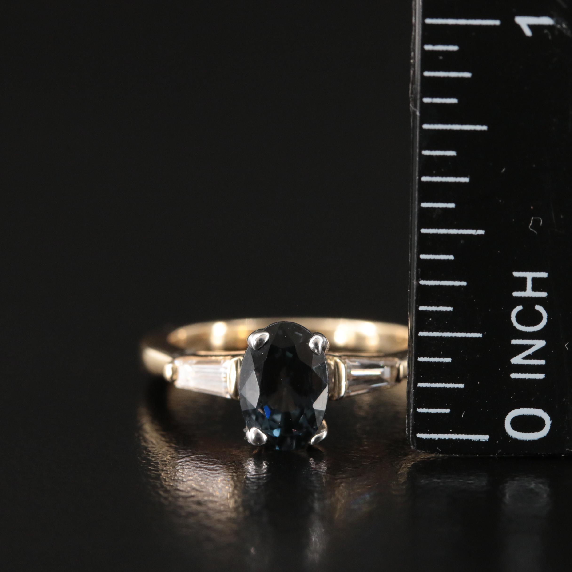 14K Spinel and Diamond Ring