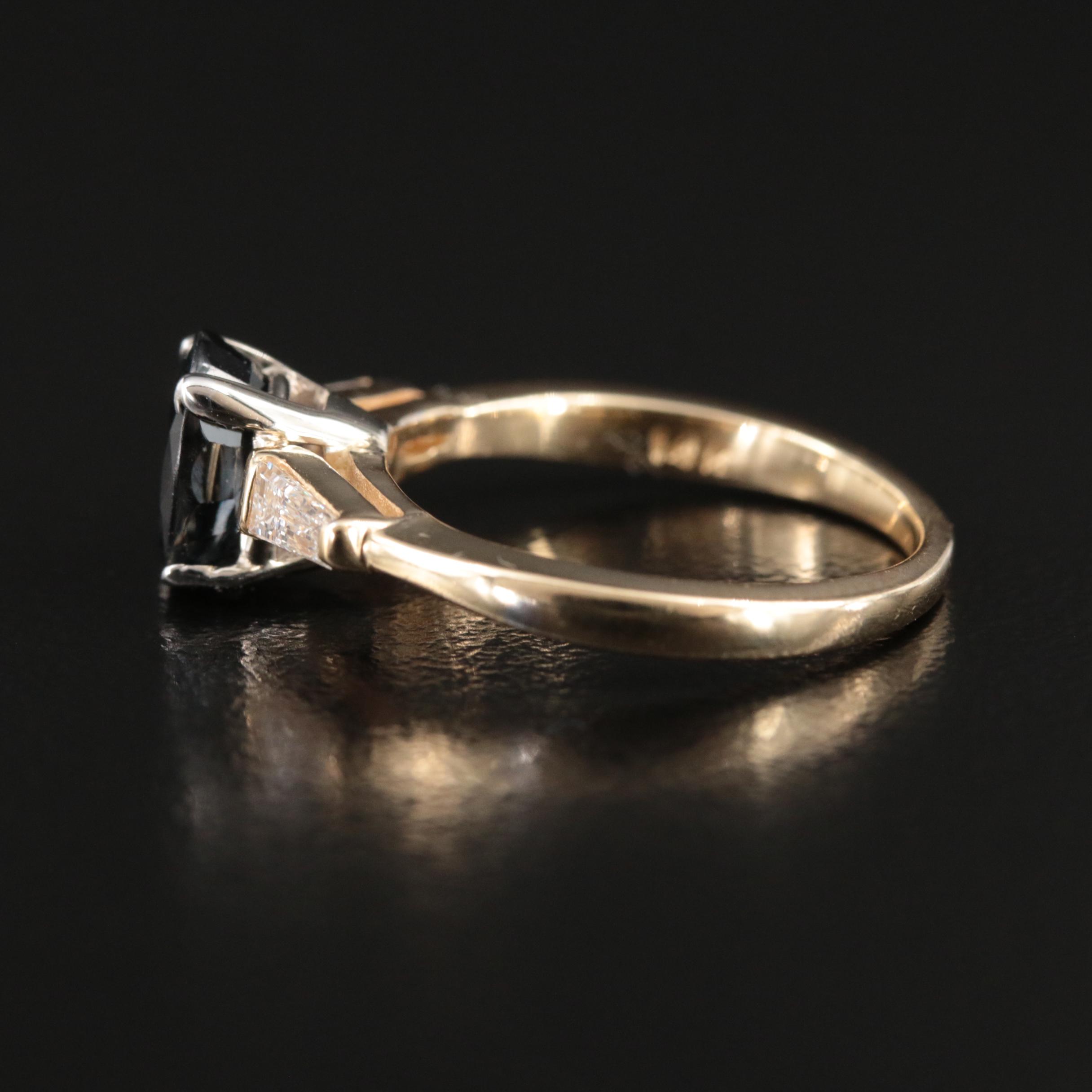 14K Spinel and Diamond Ring