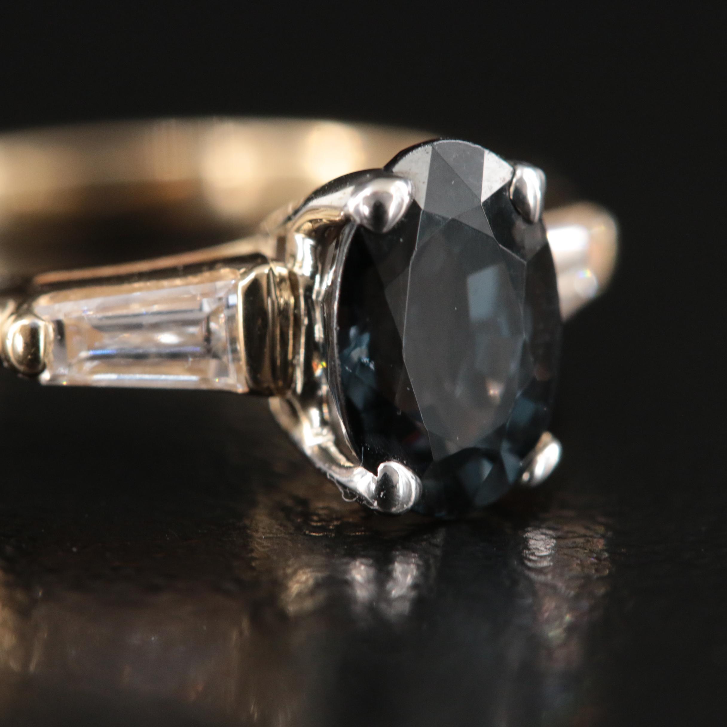 14K Spinel and Diamond Ring