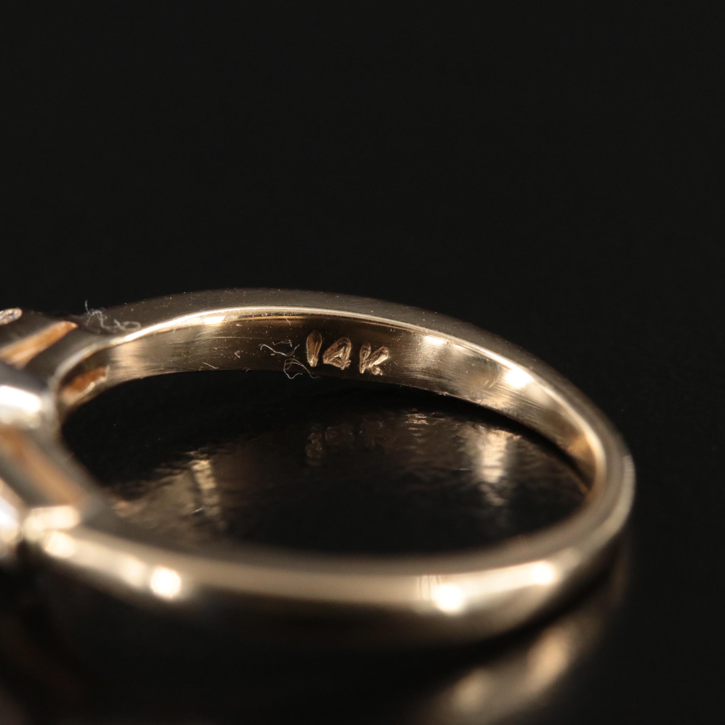 14K Spinel and Diamond Ring