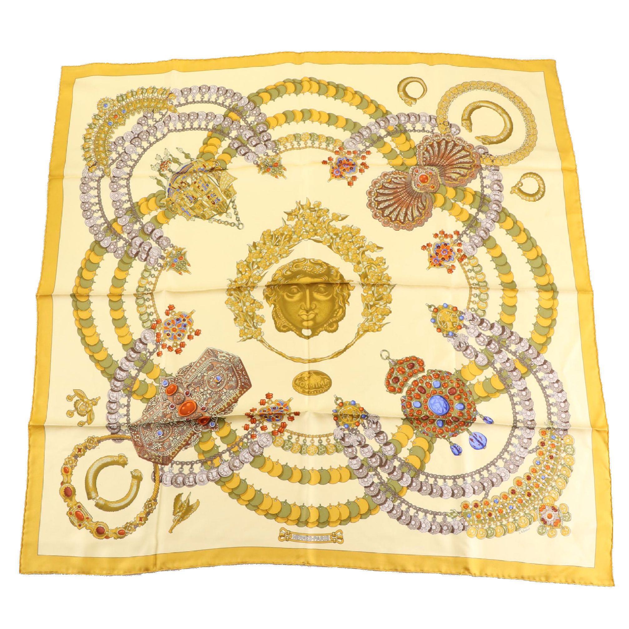 Hermès "Kosmima" Scarf 90 in Silk Twill