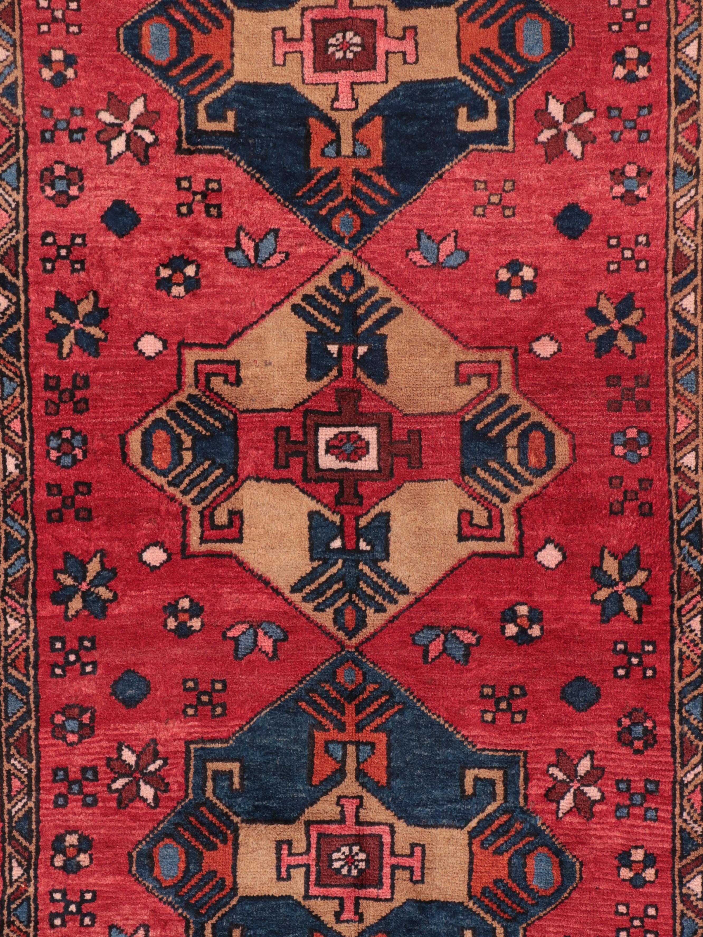 3'4 x 11'4 Hand-Knotted Persian Heriz Long Rug