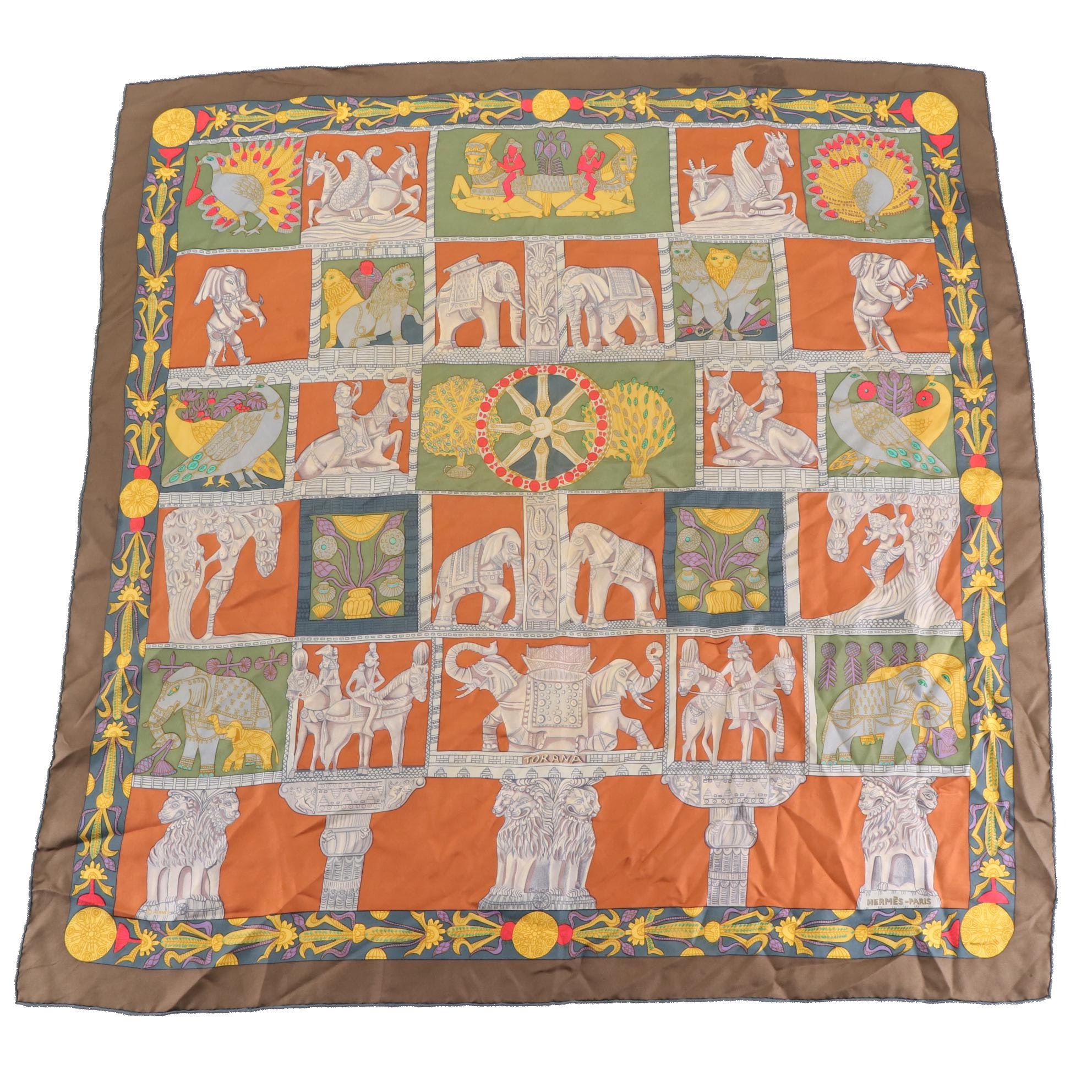 Hermès "Torana" Scarf 90 in Silk Twill