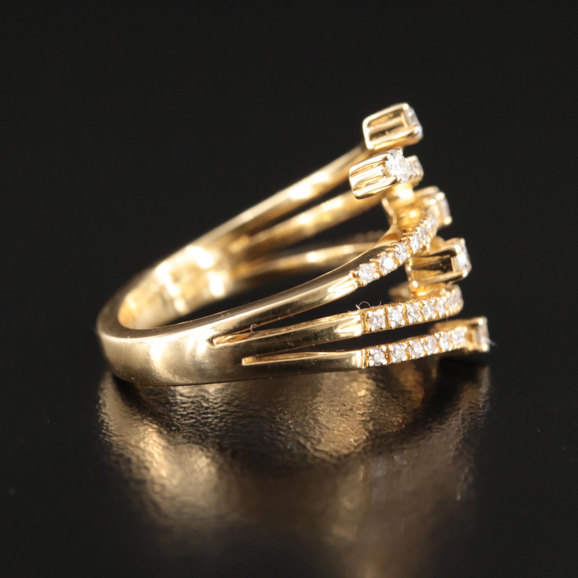 18K 0.53 CTW Diamond Bypass Ring