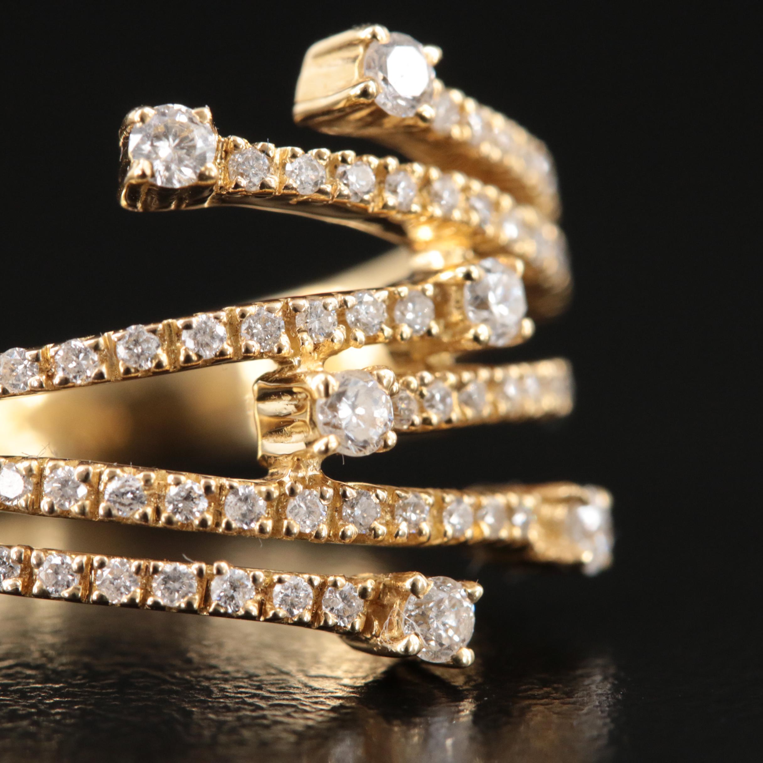 18K 0.53 CTW Diamond Bypass Ring