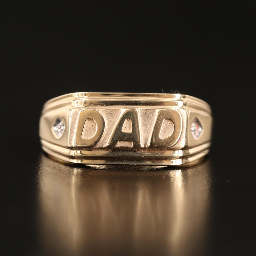 10K 0.01 CTW Diamond "DAD" Ring