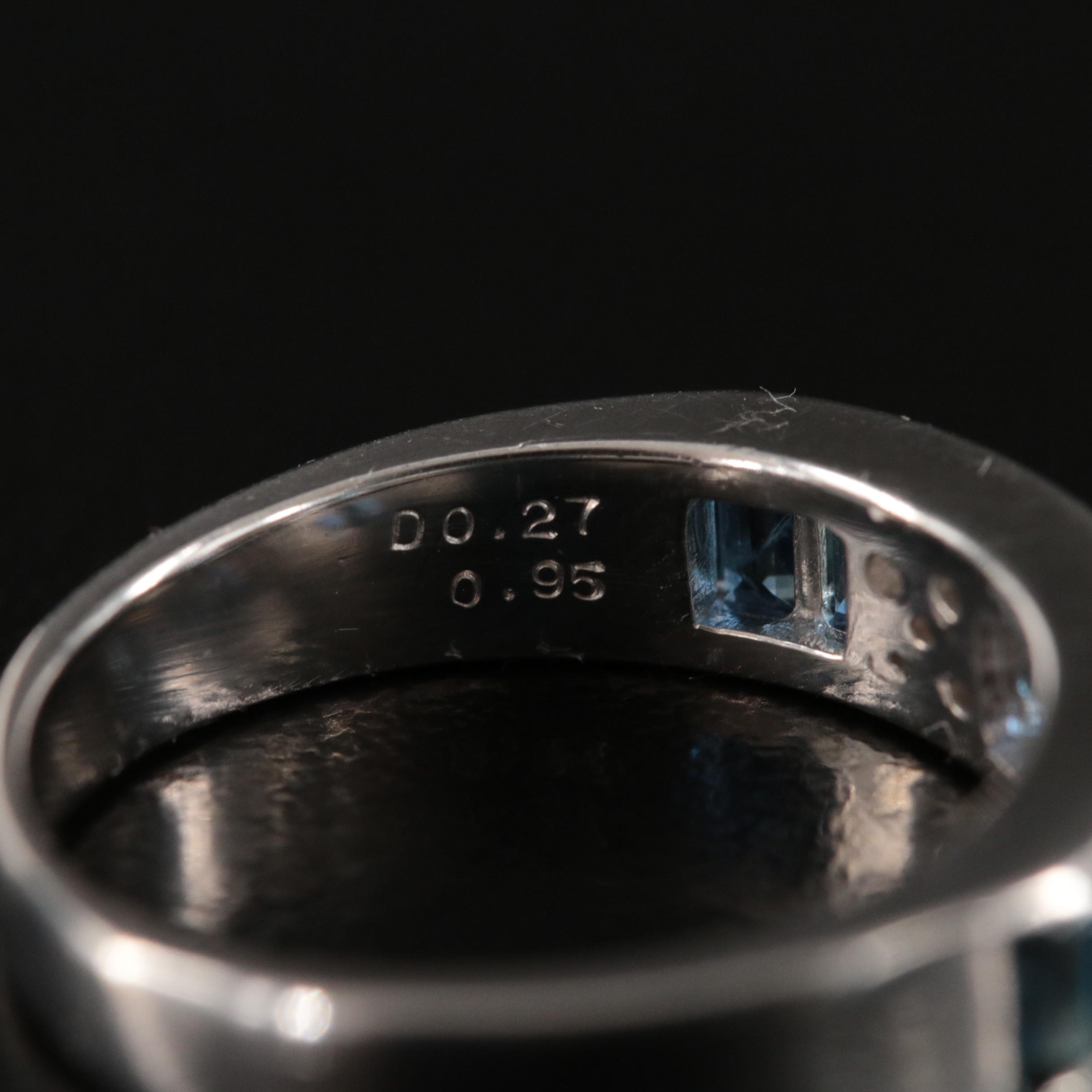 Platinum Diamond and Sapphire Band