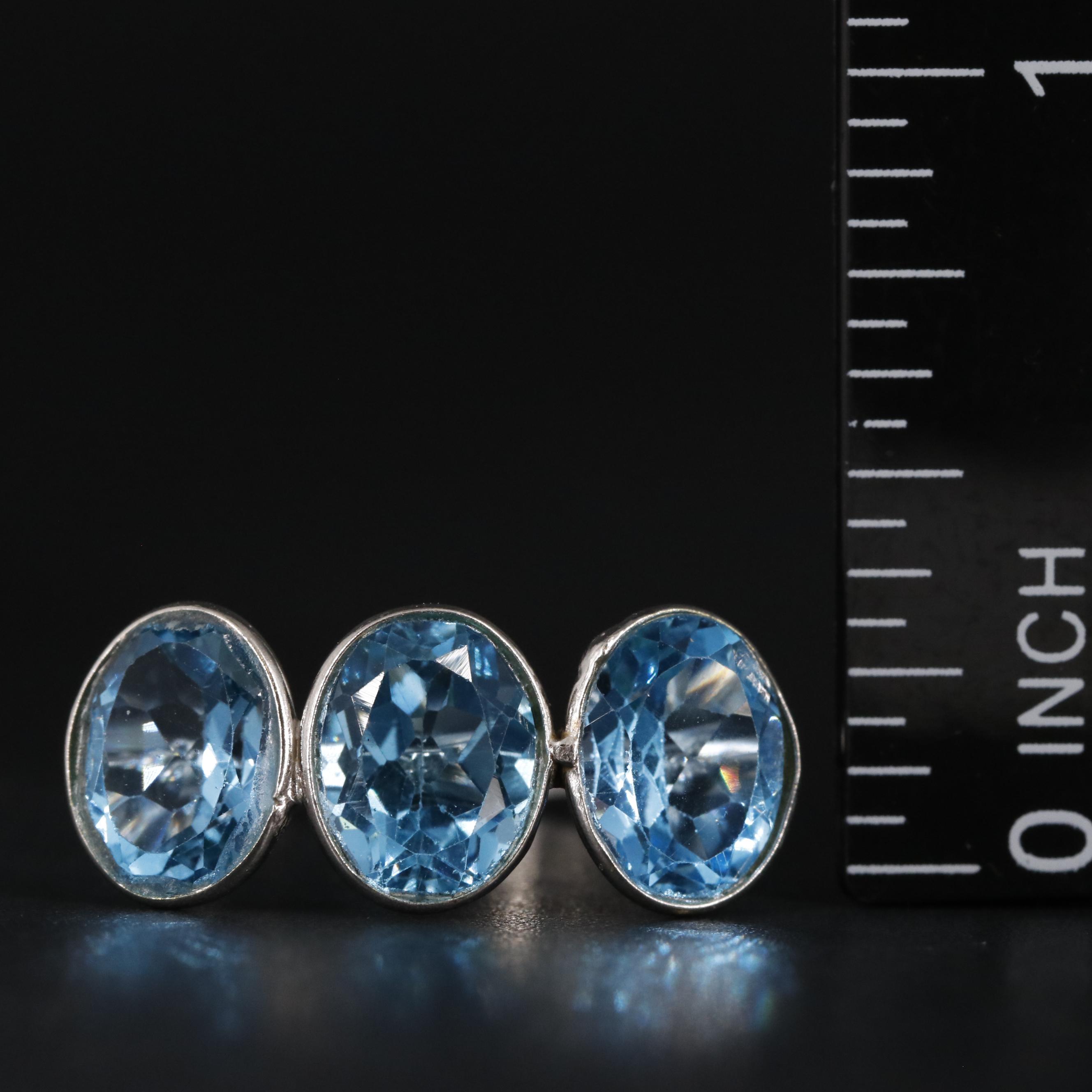 14K 6.74 CTW Topaz Three Stone Ring