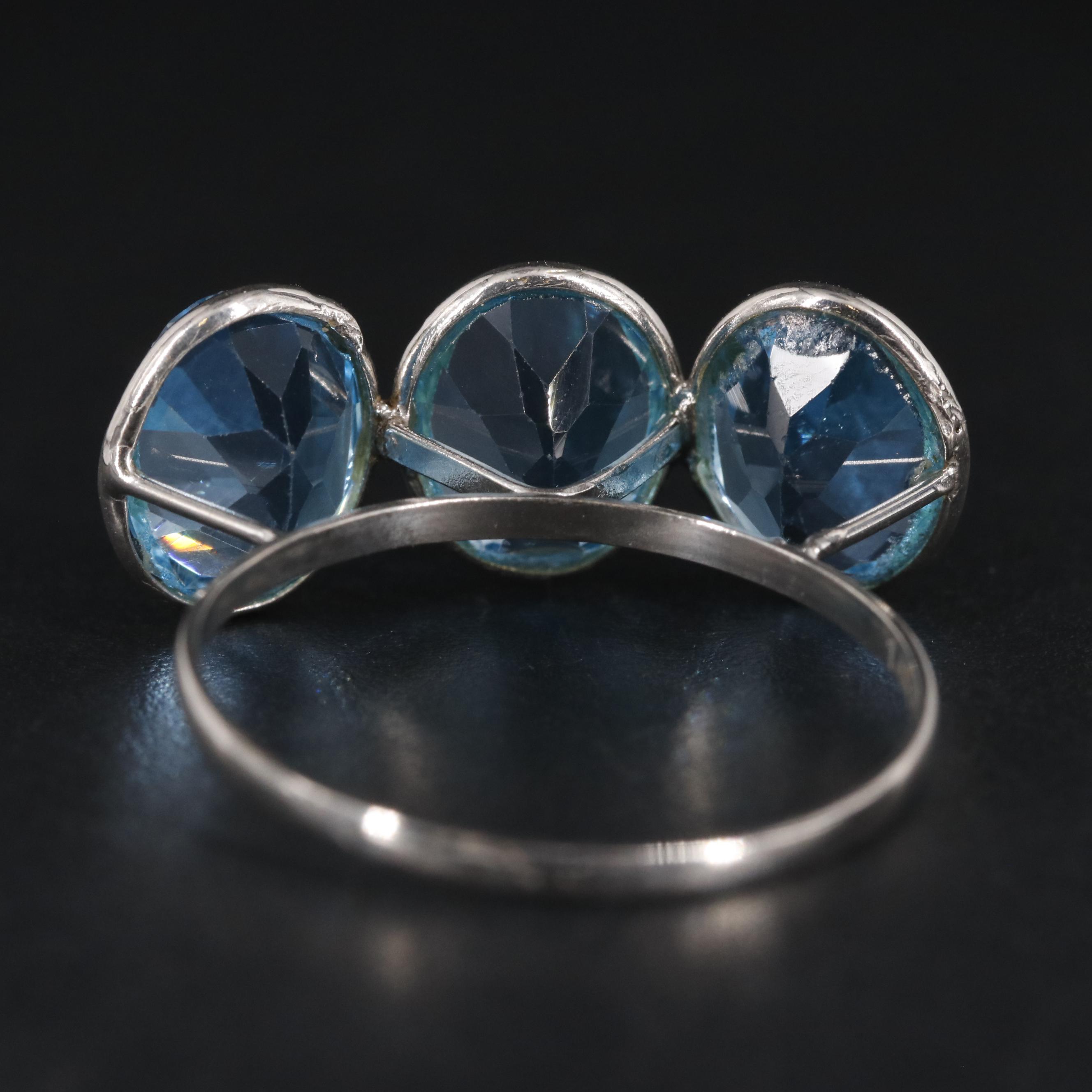 14K 6.74 CTW Topaz Three Stone Ring