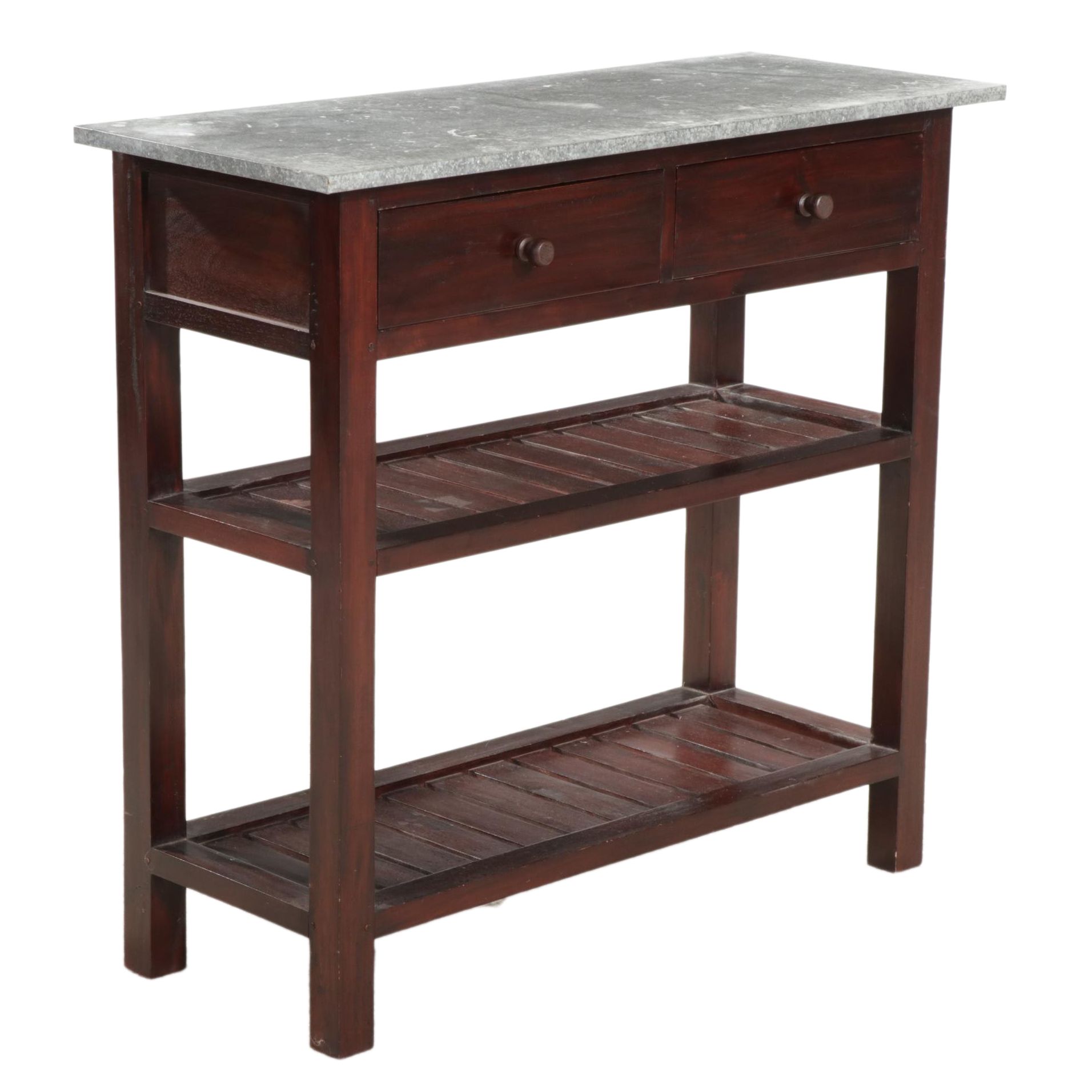 Kitchen Prep Table with Aluminum Wrapped Top, 21st Century