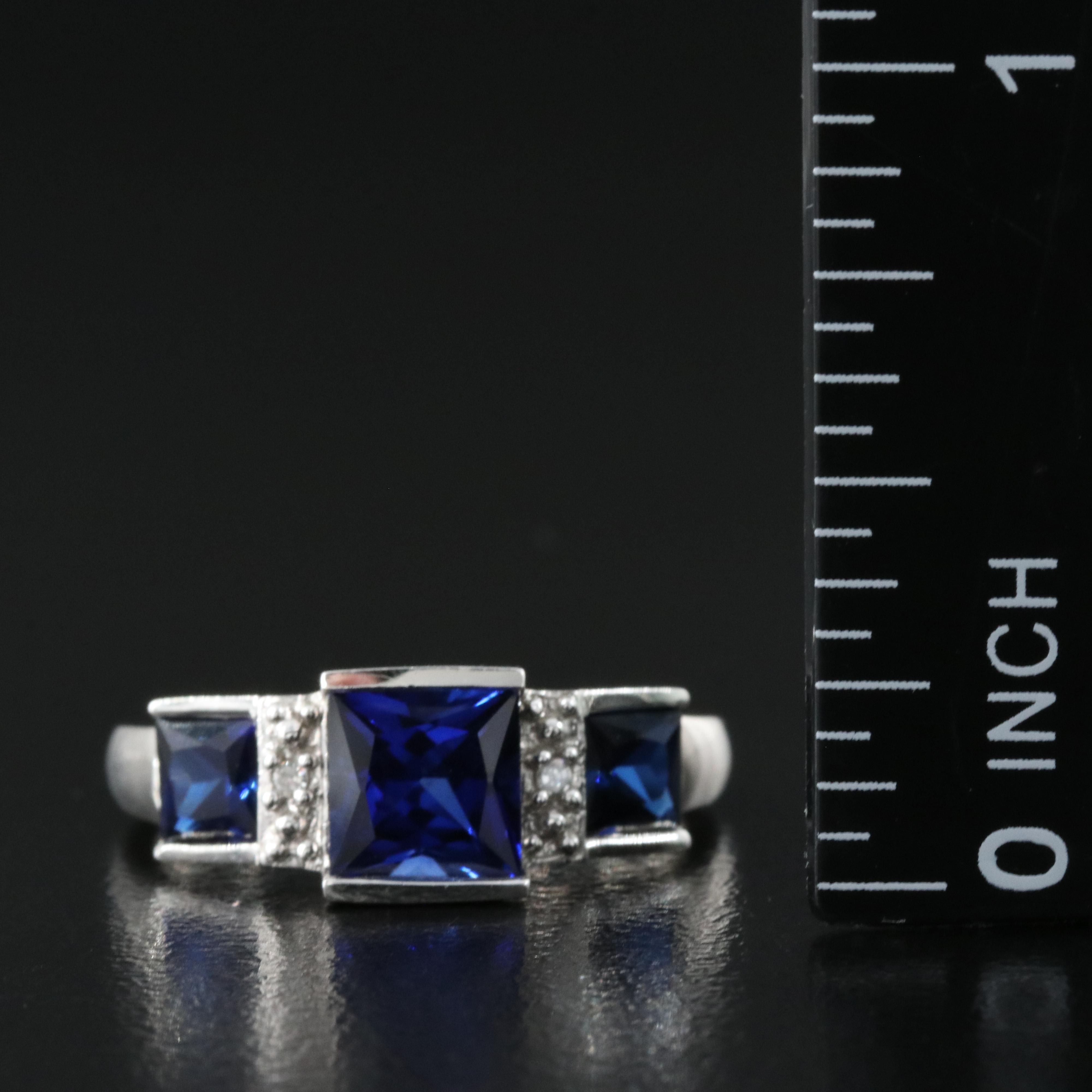 10K Sapphire and Diamond Ring