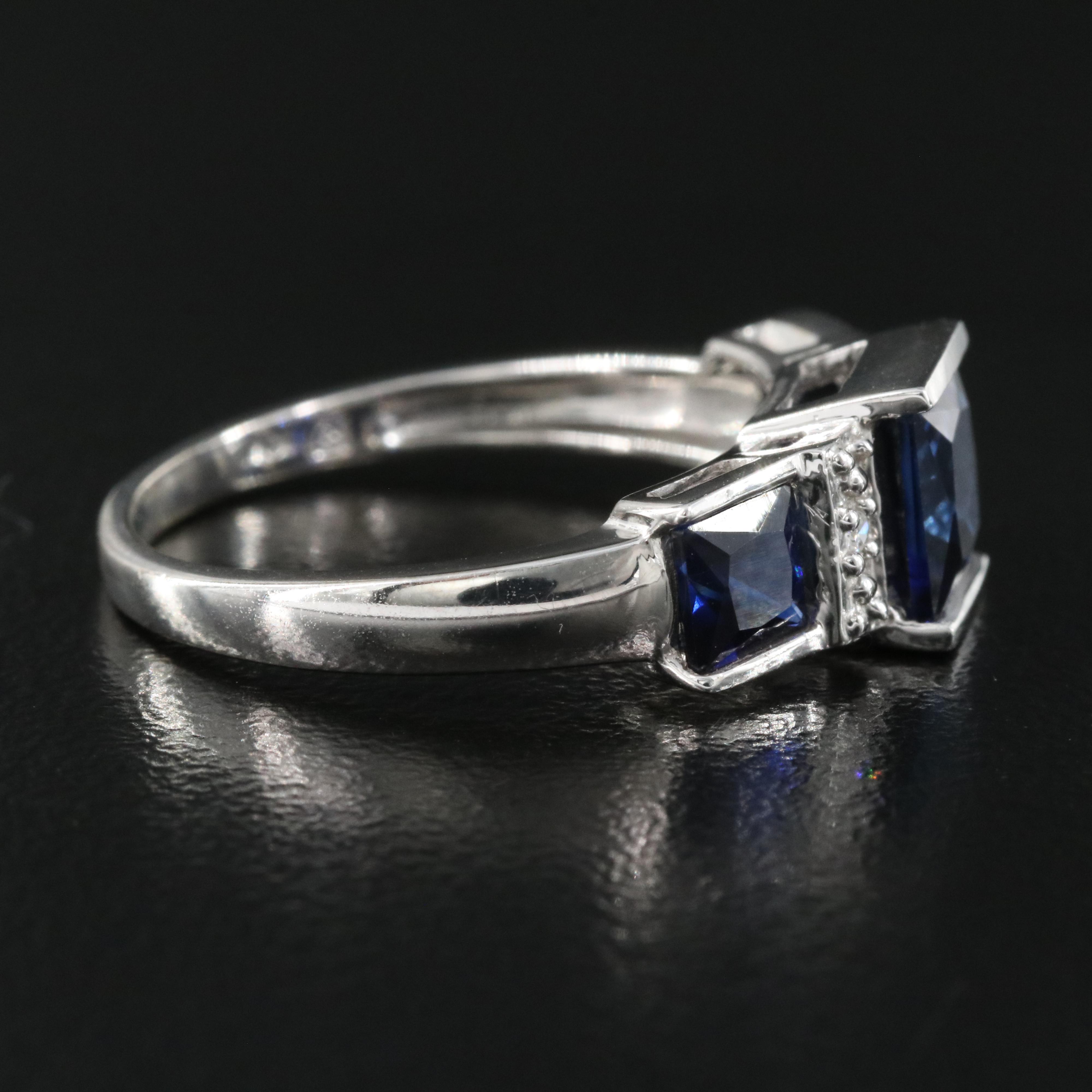 10K Sapphire and Diamond Ring