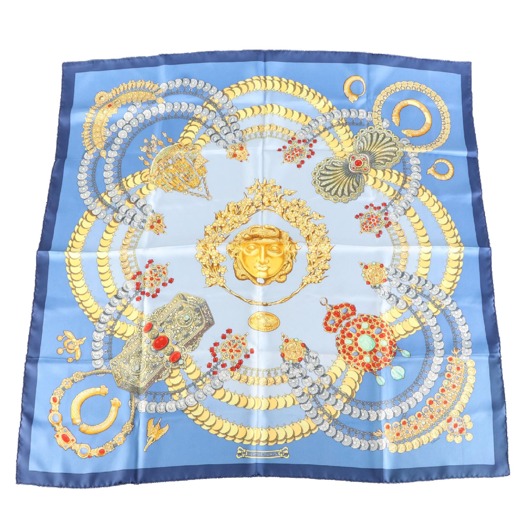 Hermès "Kosmima" Scarf 90 in Silk Twill