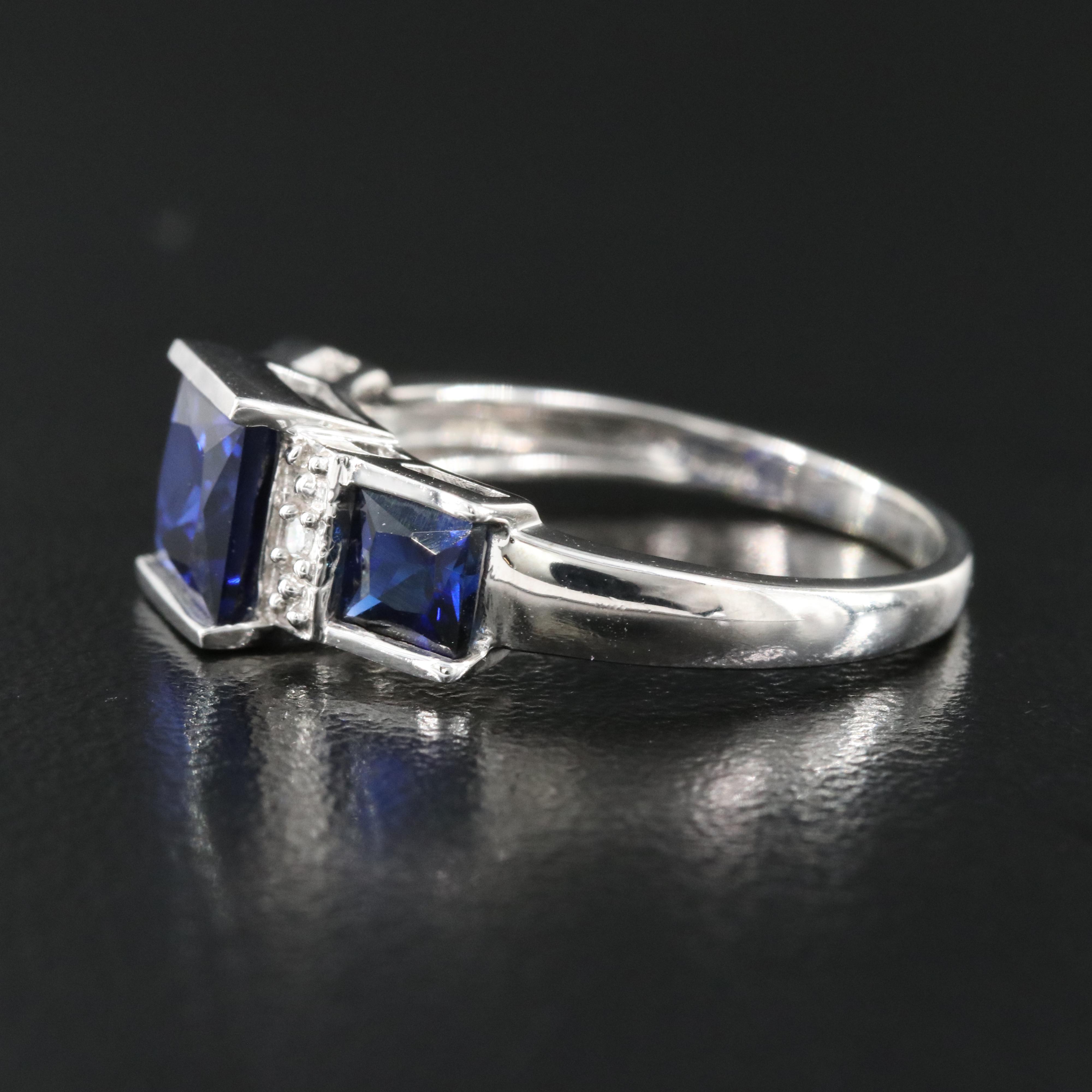 10K Sapphire and Diamond Ring