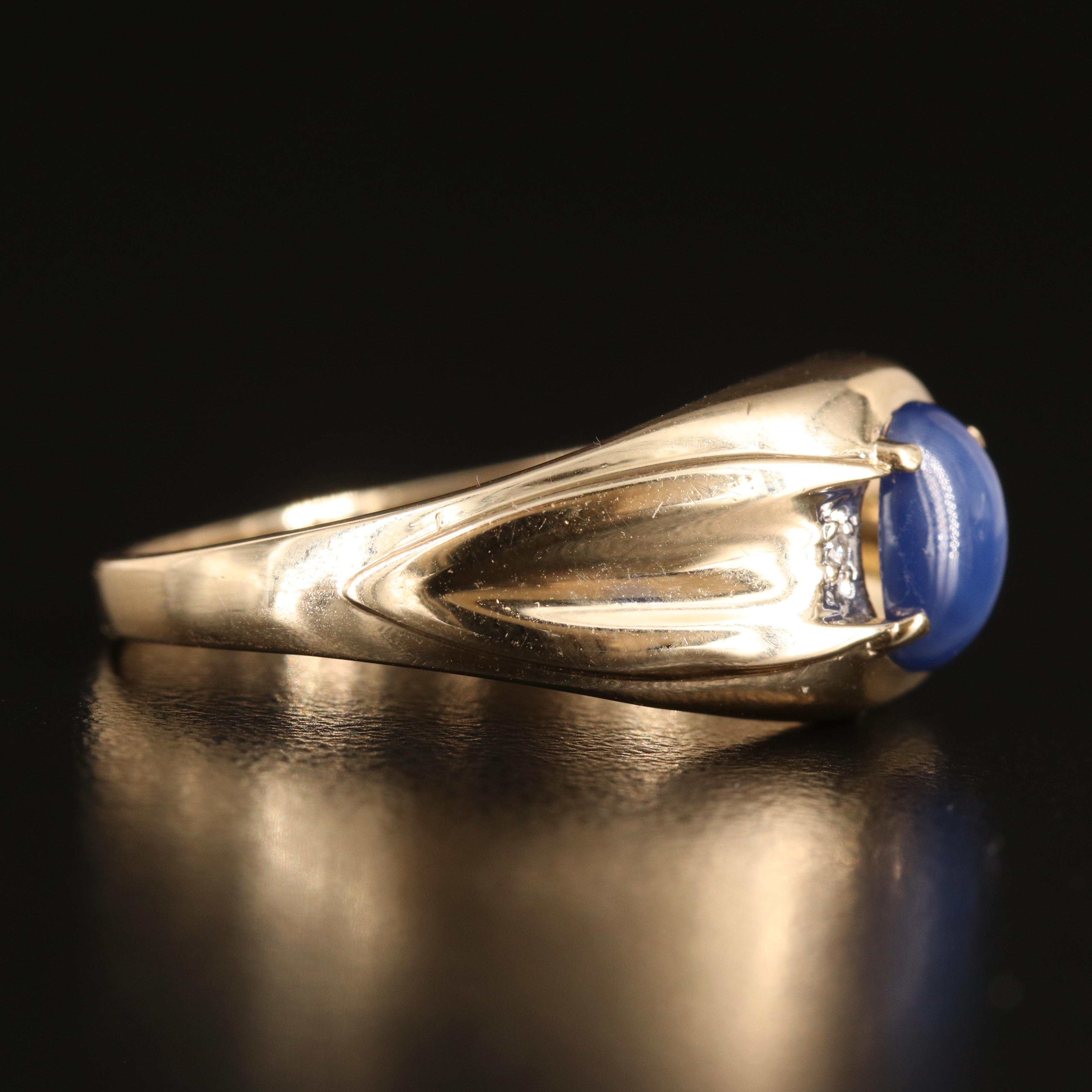 10K Star Sapphire and Diamond Ring