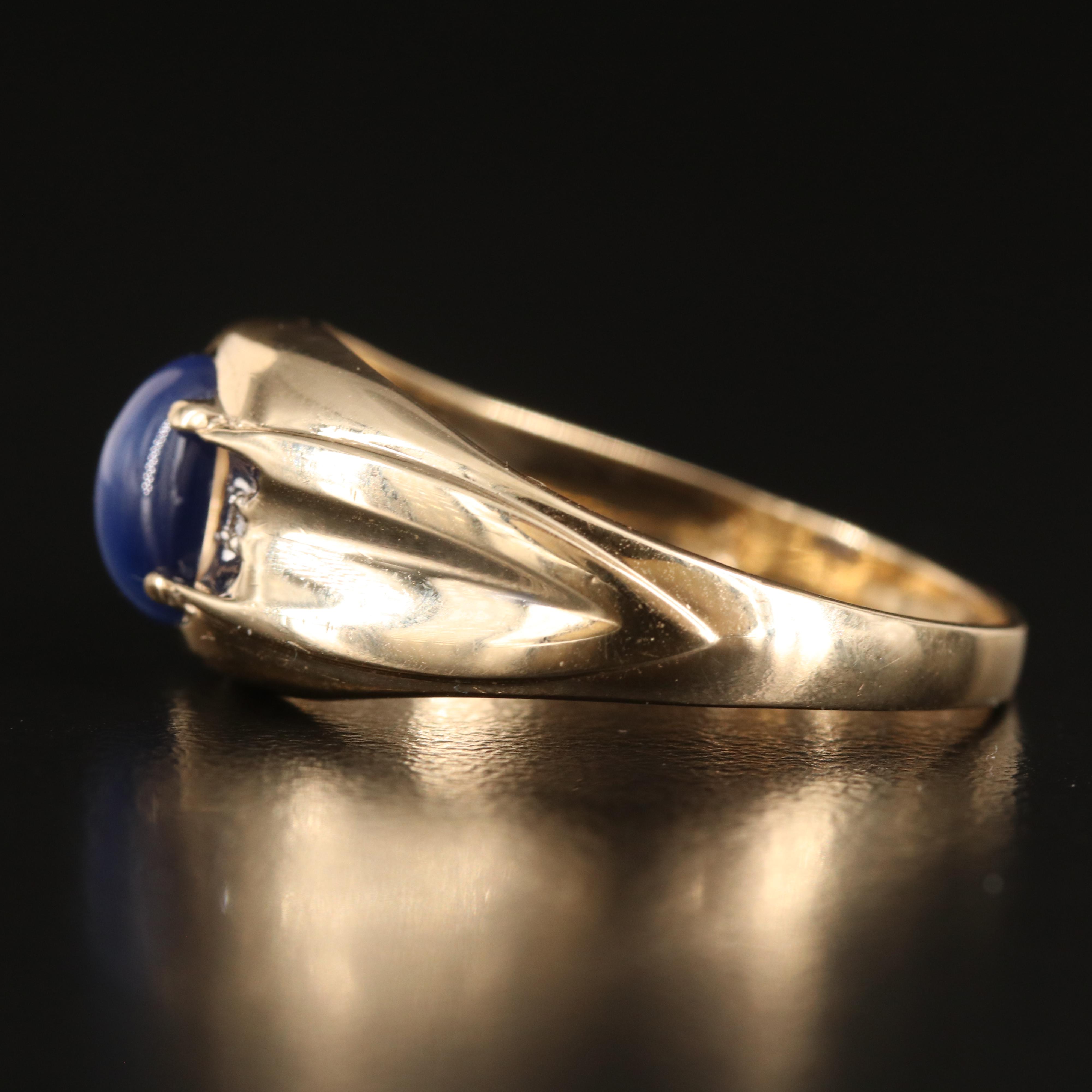 10K Star Sapphire and Diamond Ring