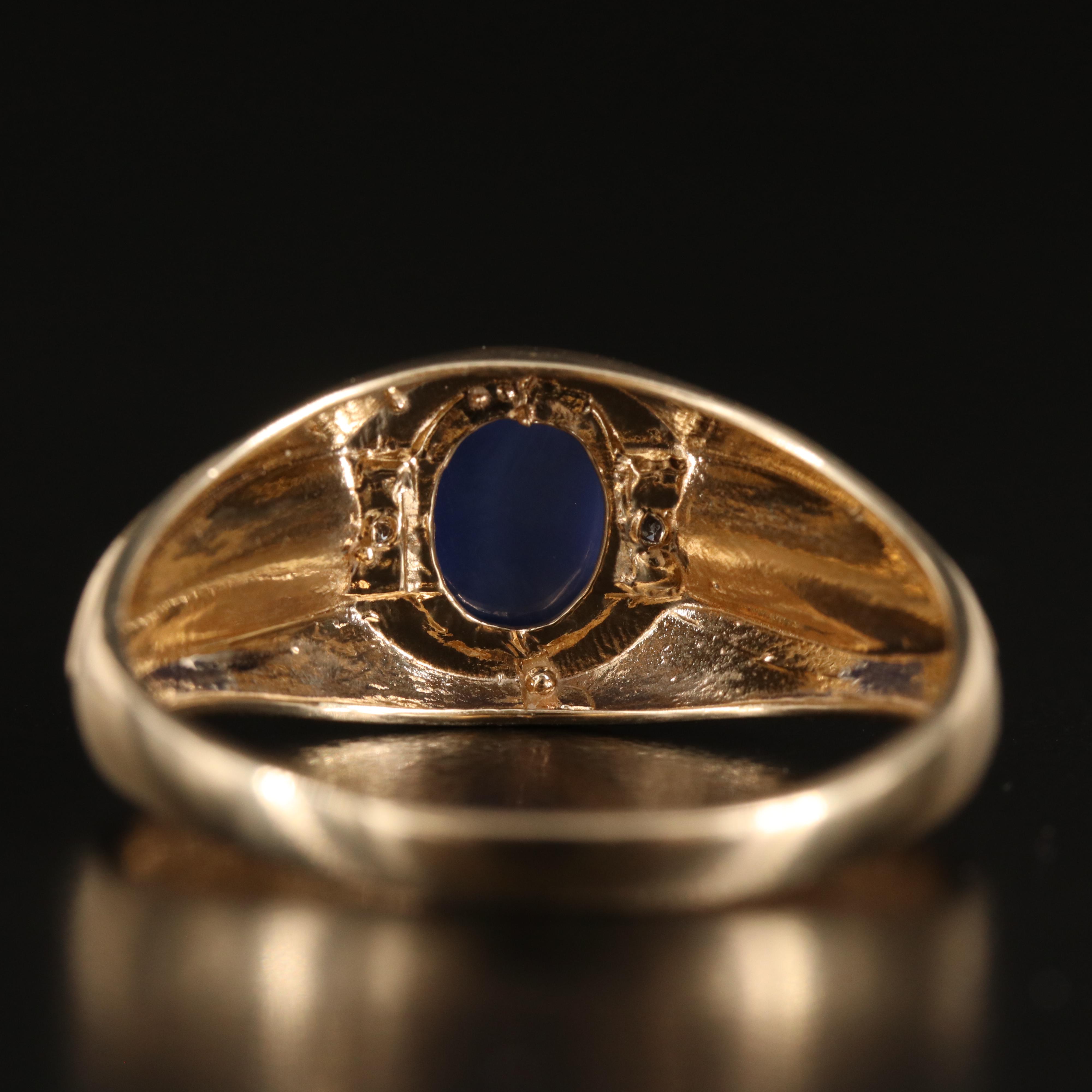 10K Star Sapphire and Diamond Ring