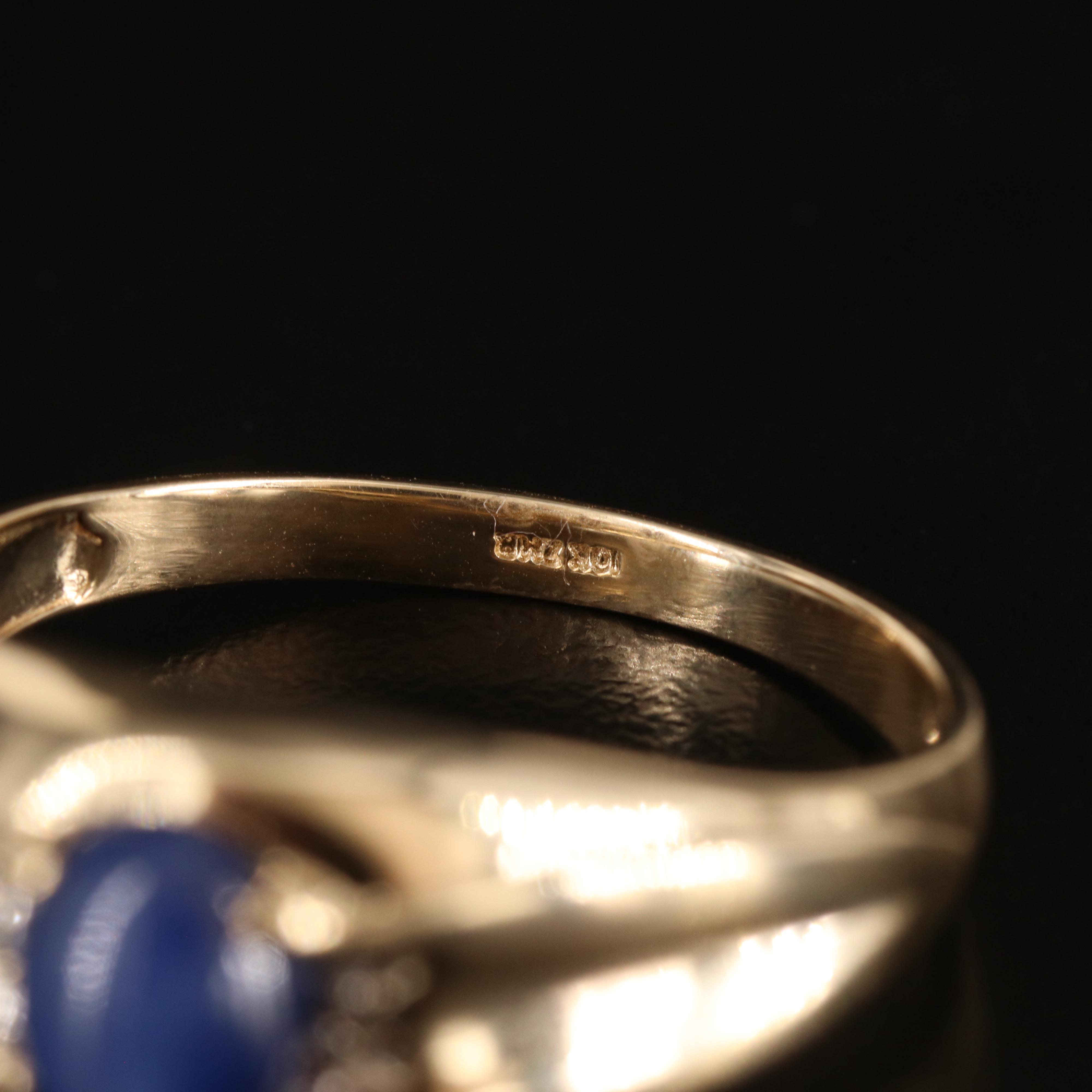 10K Star Sapphire and Diamond Ring